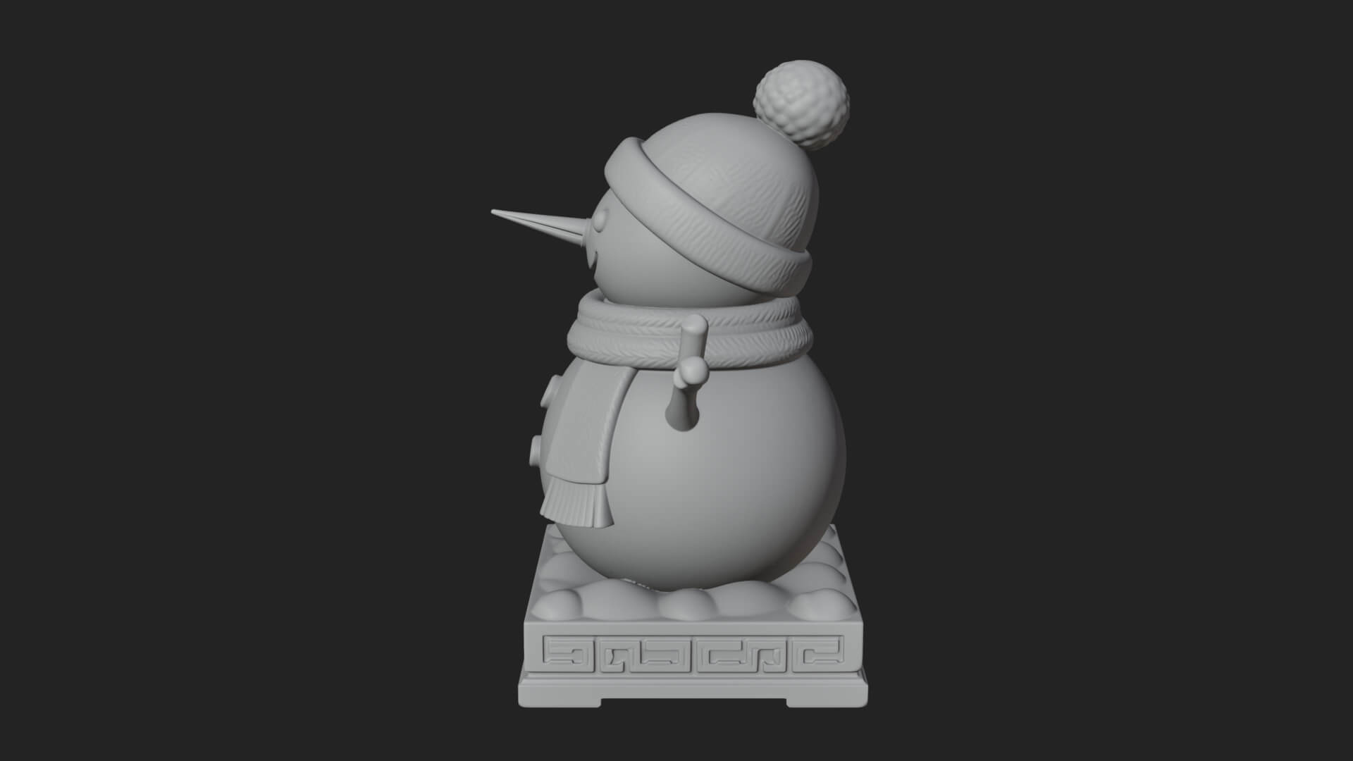 Knit Hat Snowman Statue Design 18 3D Print Model 3D Model