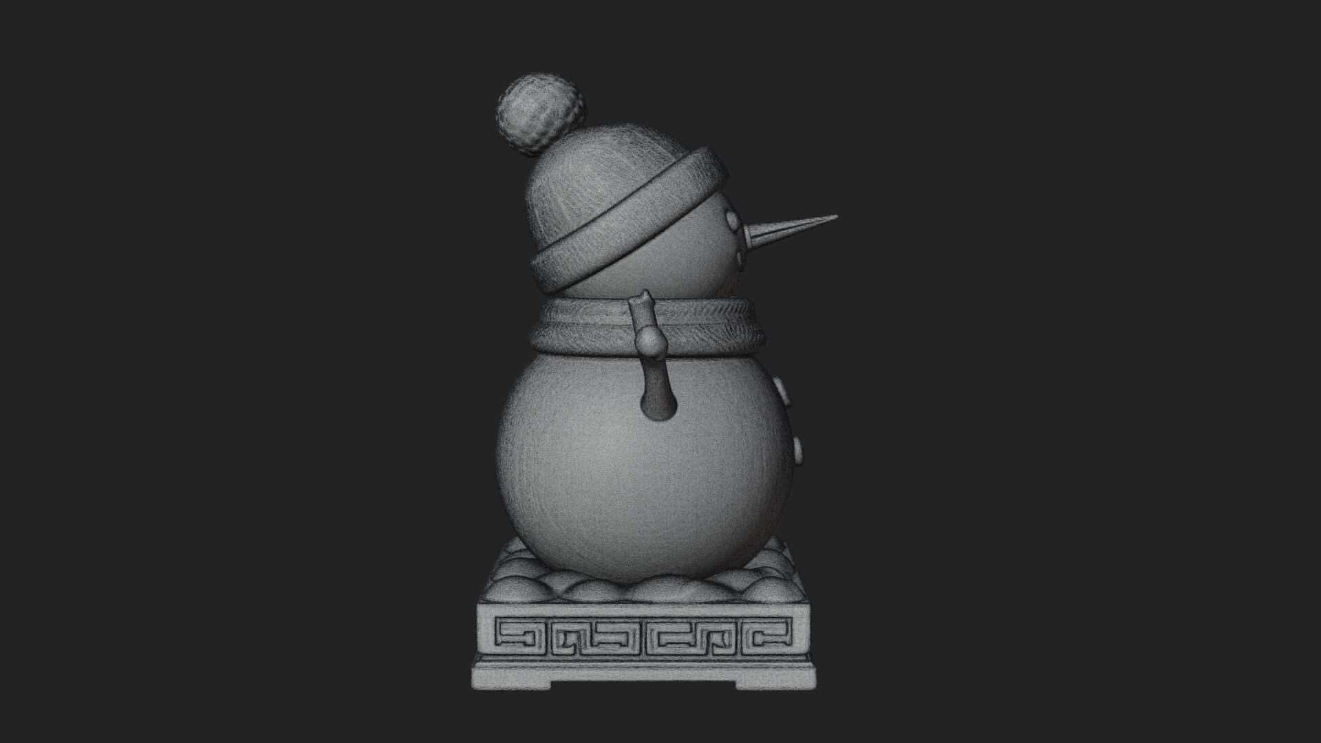 Knit Hat Snowman Statue Design 18 3D Print Model 3D Model