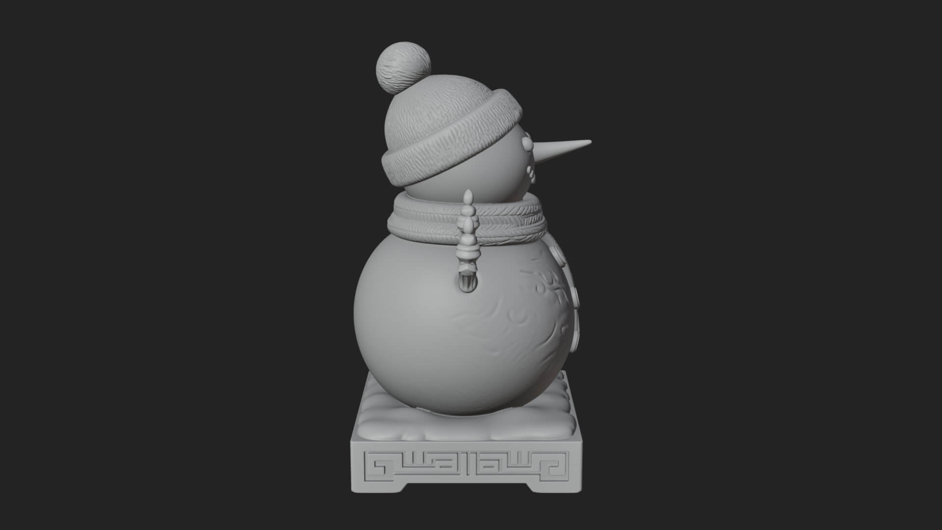 Knit Hat Snowman Statue Design 19 3D Print Model 3D Model