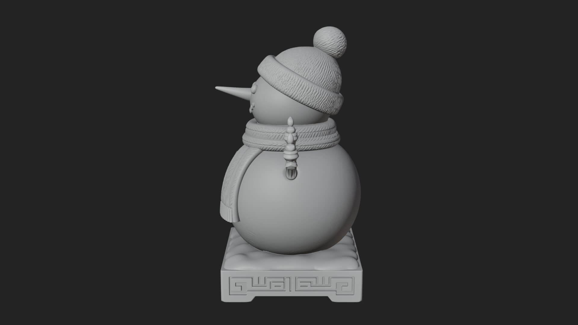 Knit Hat Snowman Statue Design 19 3D Print Model 3D Model