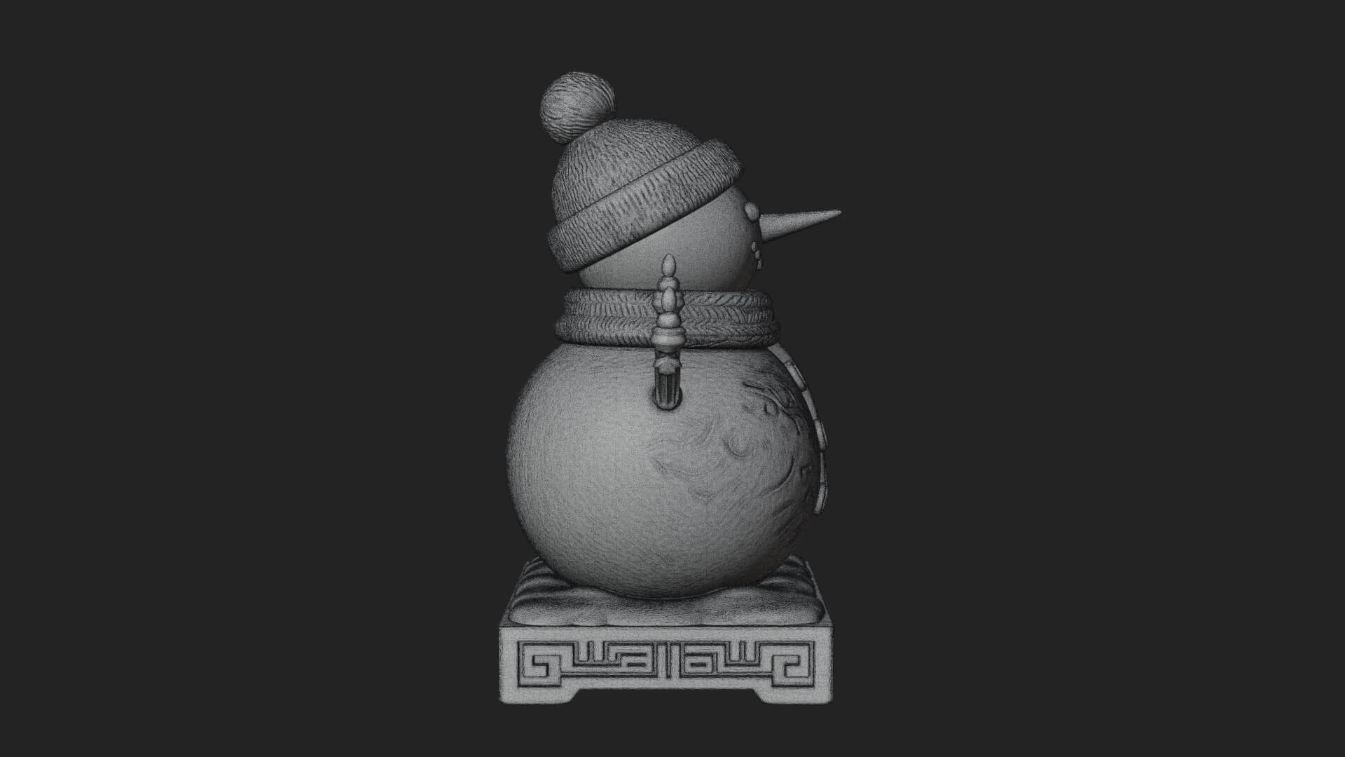 Knit Hat Snowman Statue Design 19 3D Print Model 3D Model
