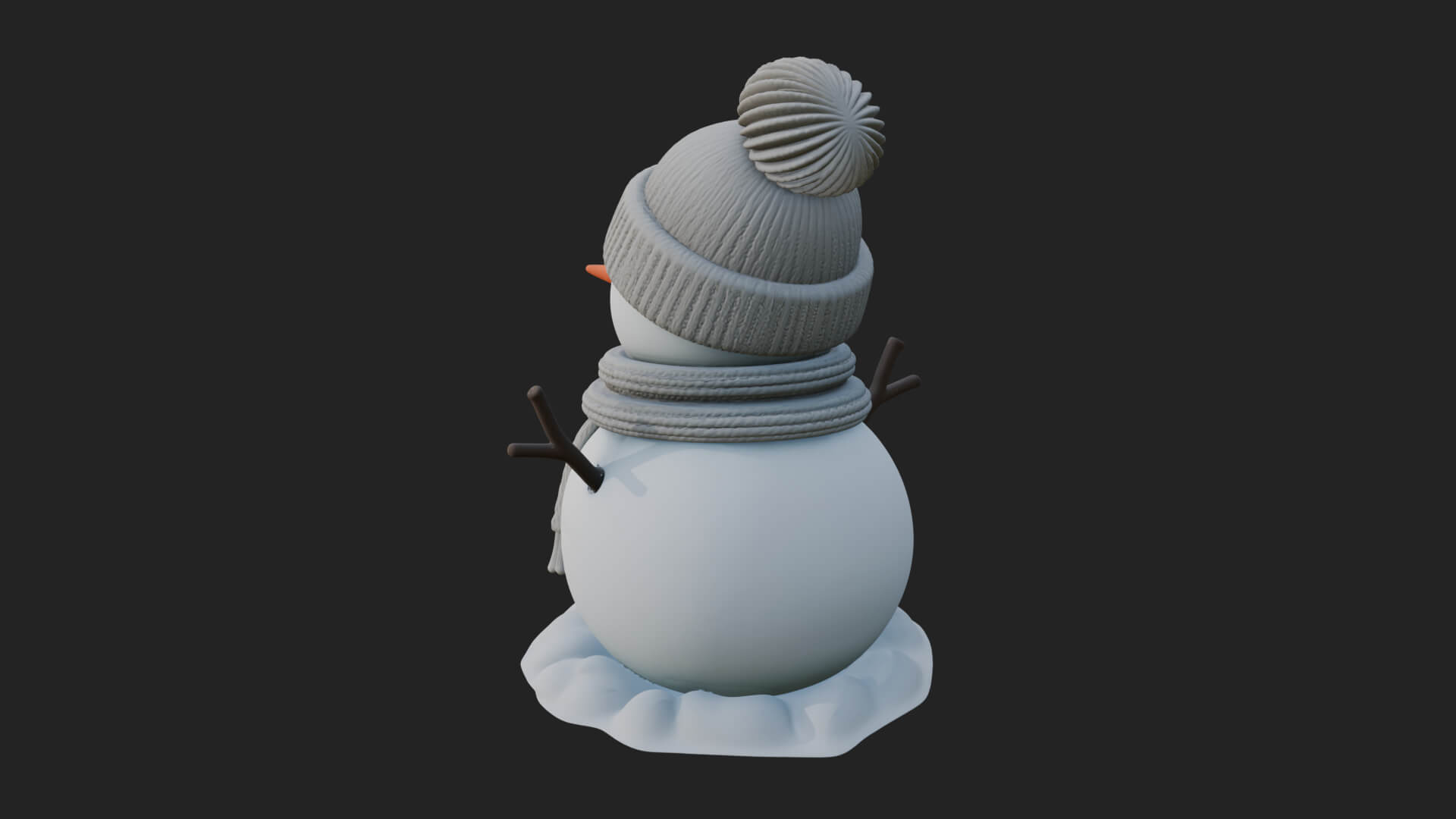 Knit Hat Snowman Statue Design 2 3D Print Model 3D Model