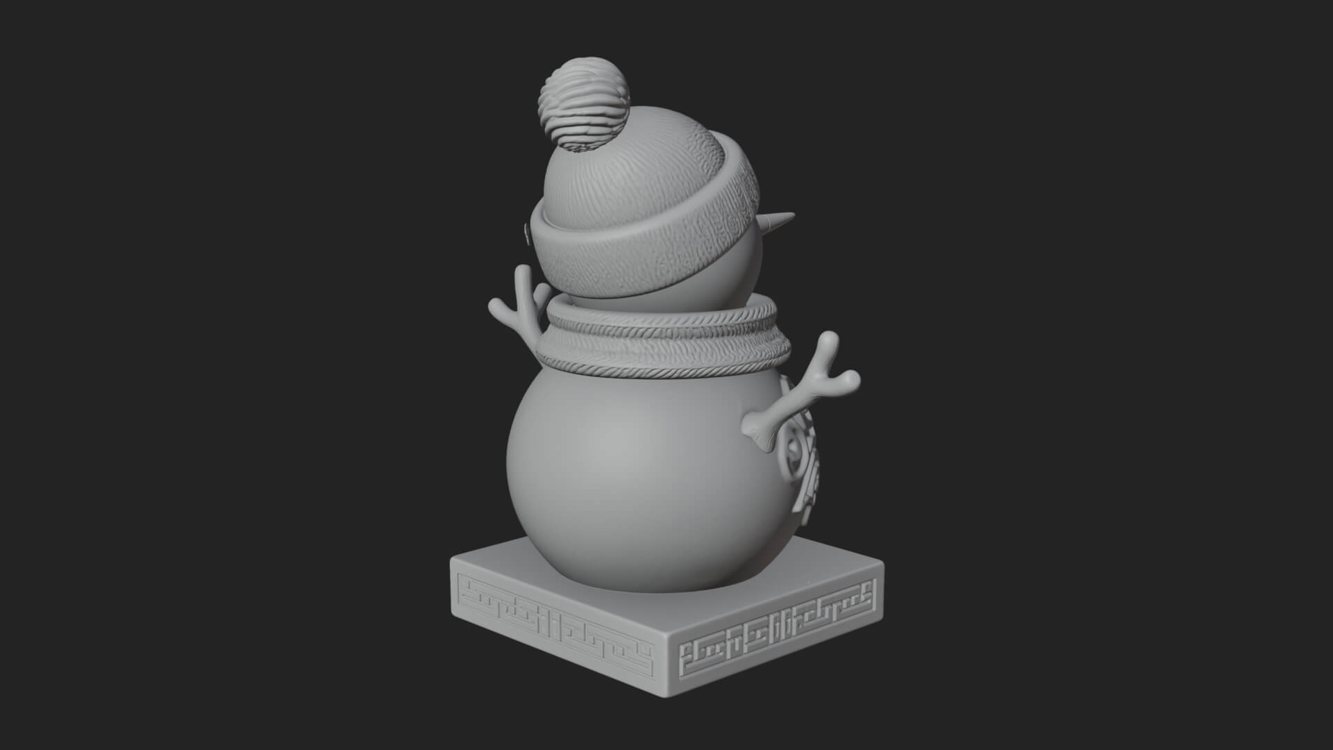Knit Hat Snowman Statue Design 20 3D Print Model 3D Model