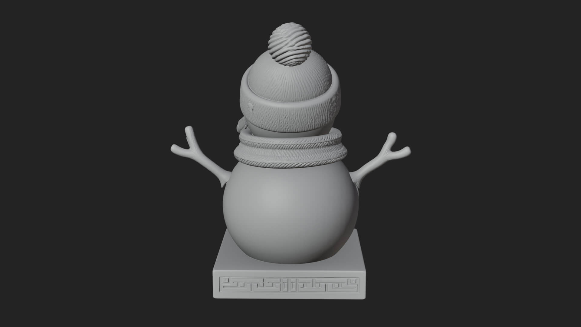 Knit Hat Snowman Statue Design 20 3D Print Model 3D Model