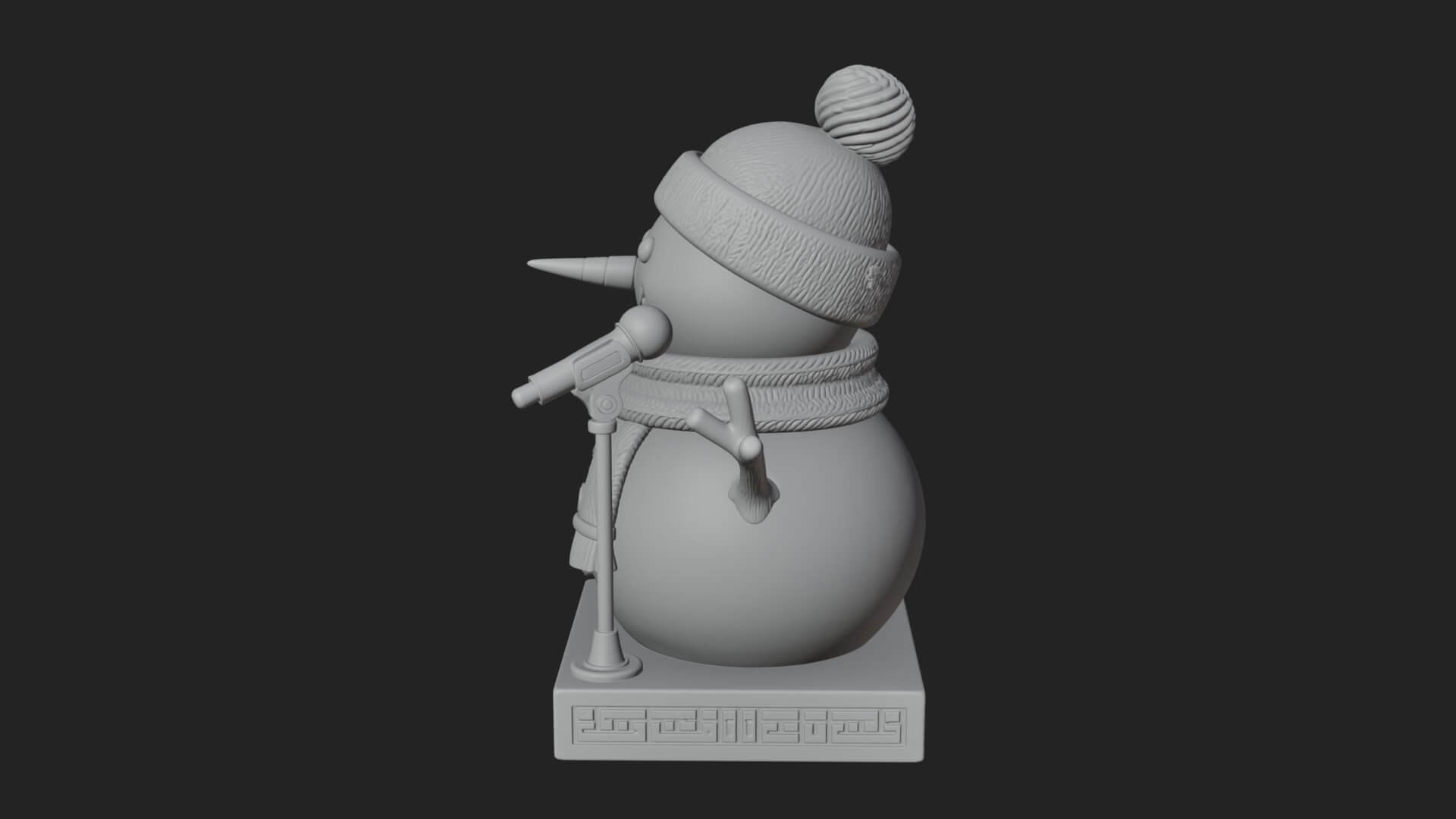 Knit Hat Snowman Statue Design 20 3D Print Model 3D Model