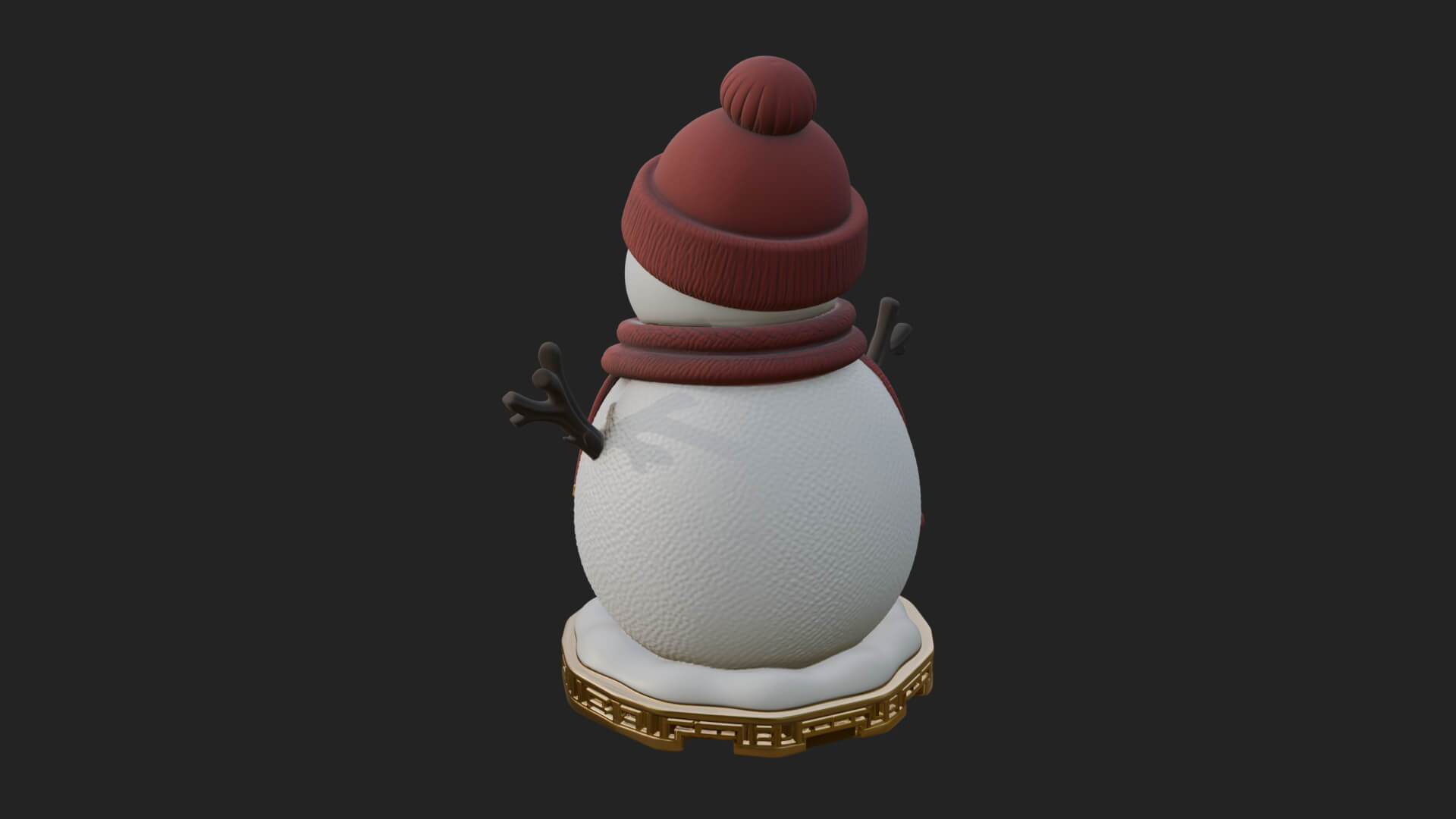 Knit Hat Snowman Statue Design 23 3D Print Model 3D Model
