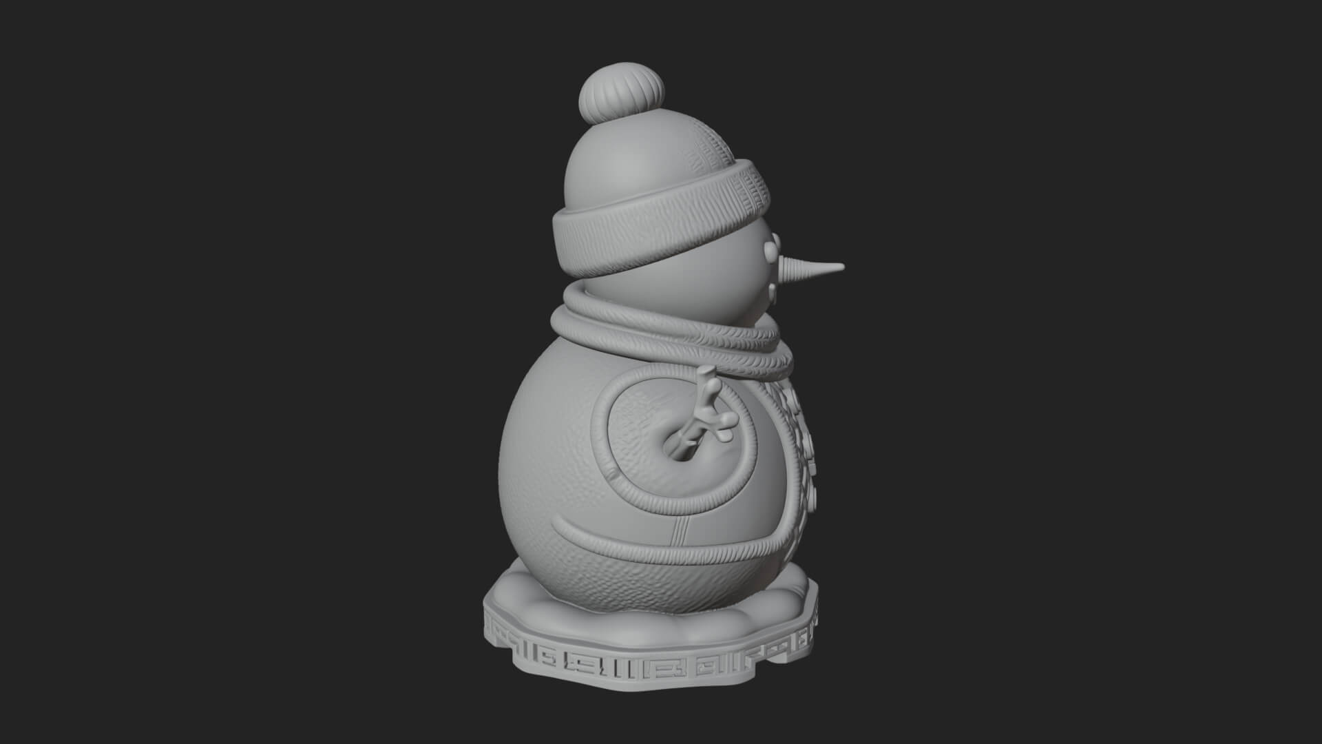 Knit Hat Snowman Statue Design 23 3D Print Model 3D Model