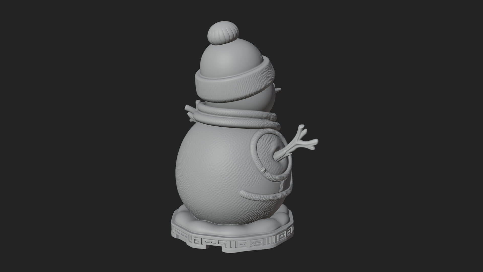 Knit Hat Snowman Statue Design 23 3D Print Model 3D Model