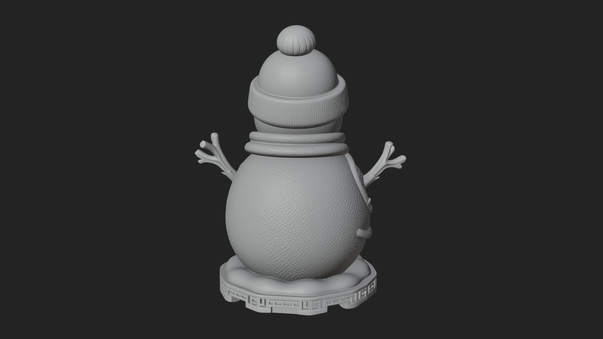 Knit Hat Snowman Statue Design 23 3D Print Model 3D Model