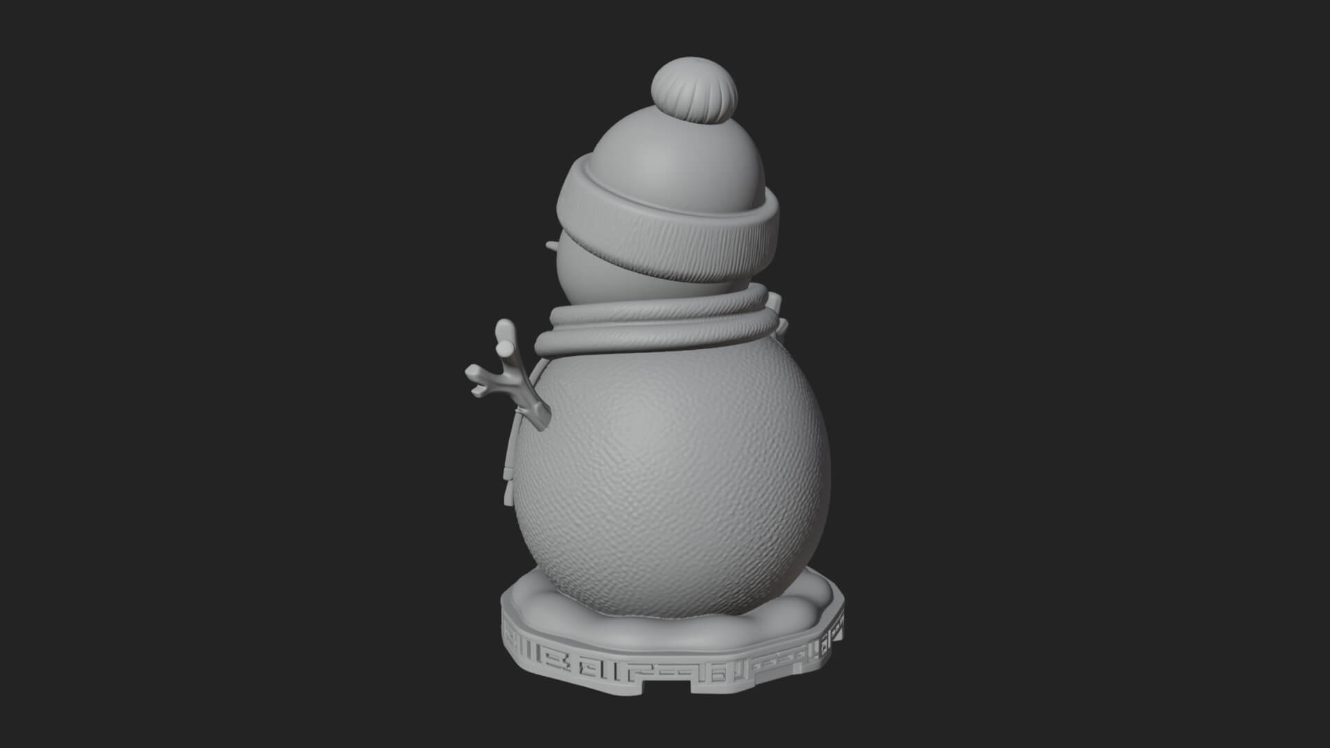 Knit Hat Snowman Statue Design 23 3D Print Model 3D Model
