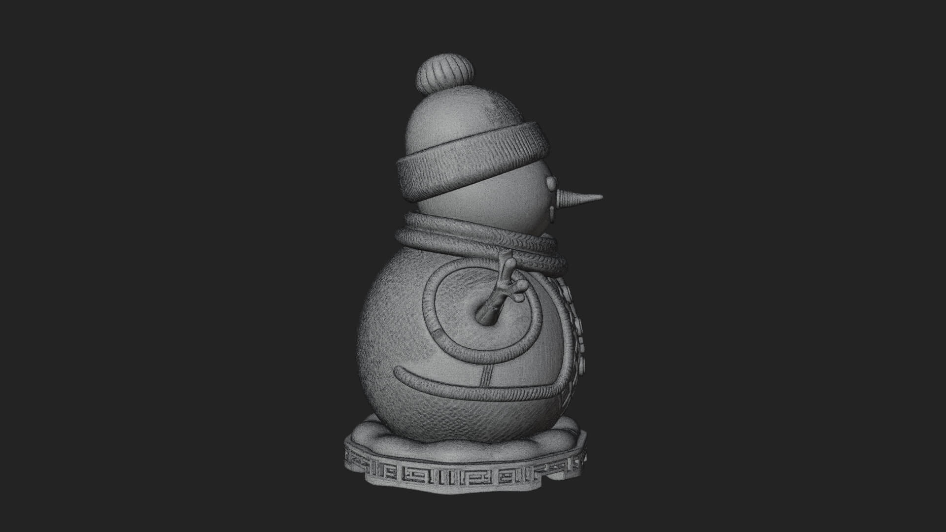 Knit Hat Snowman Statue Design 23 3D Print Model 3D Model