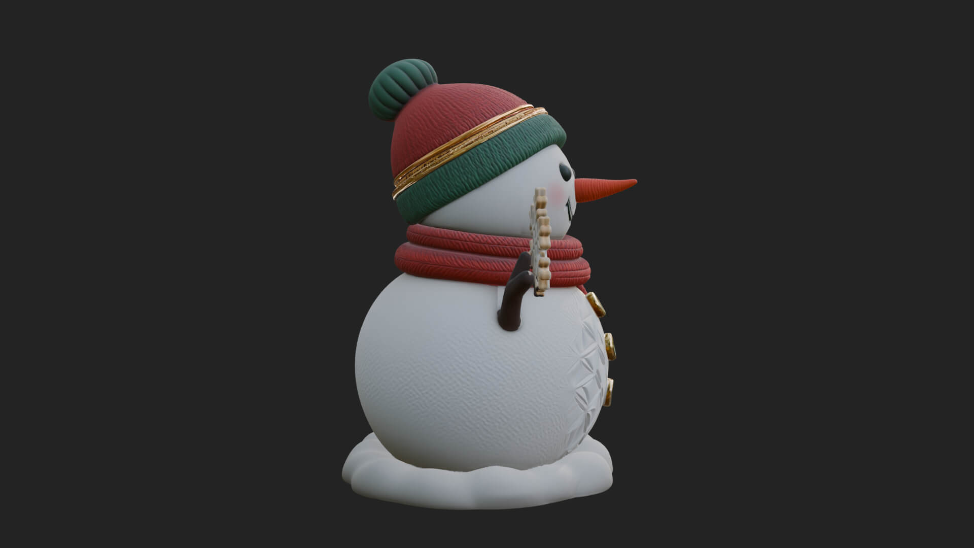 Knit Hat Snowman Statue Design 25 3D Print Model 3D Model