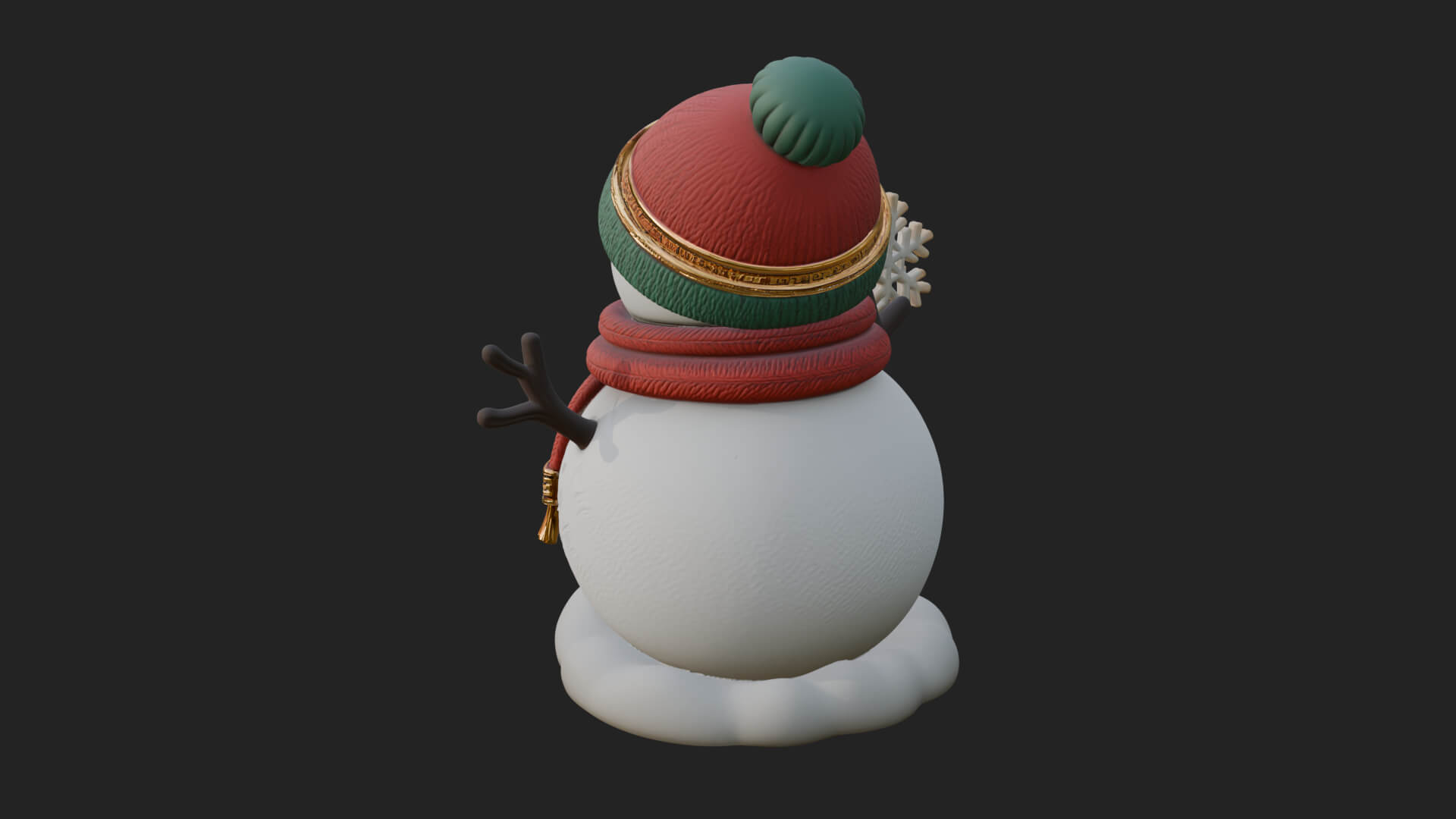 Knit Hat Snowman Statue Design 25 3D Print Model 3D Model