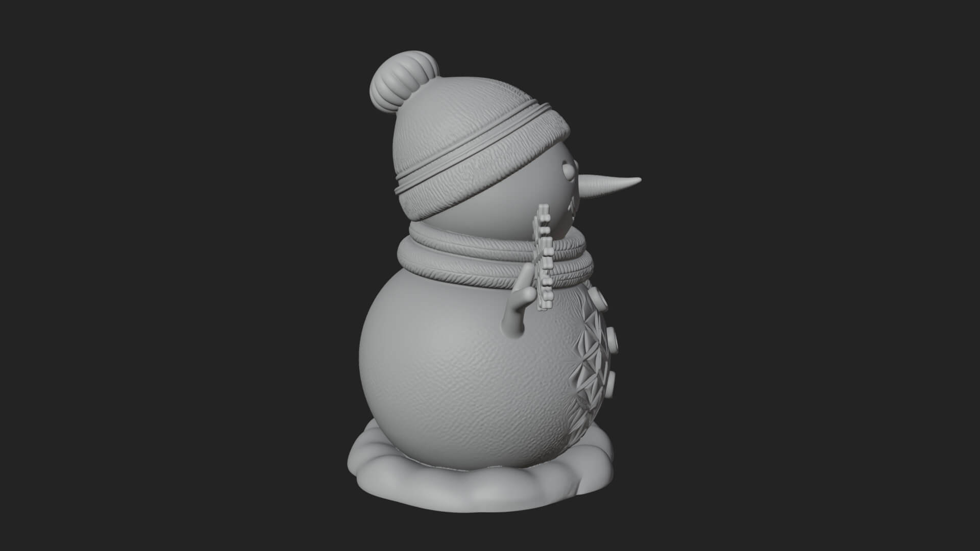 Knit Hat Snowman Statue Design 25 3D Print Model 3D Model