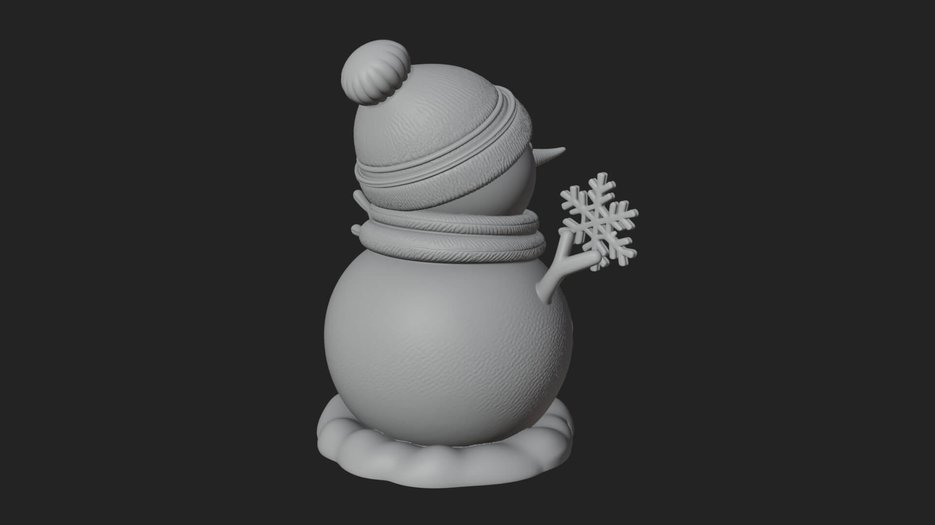 Knit Hat Snowman Statue Design 25 3D Print Model 3D Model