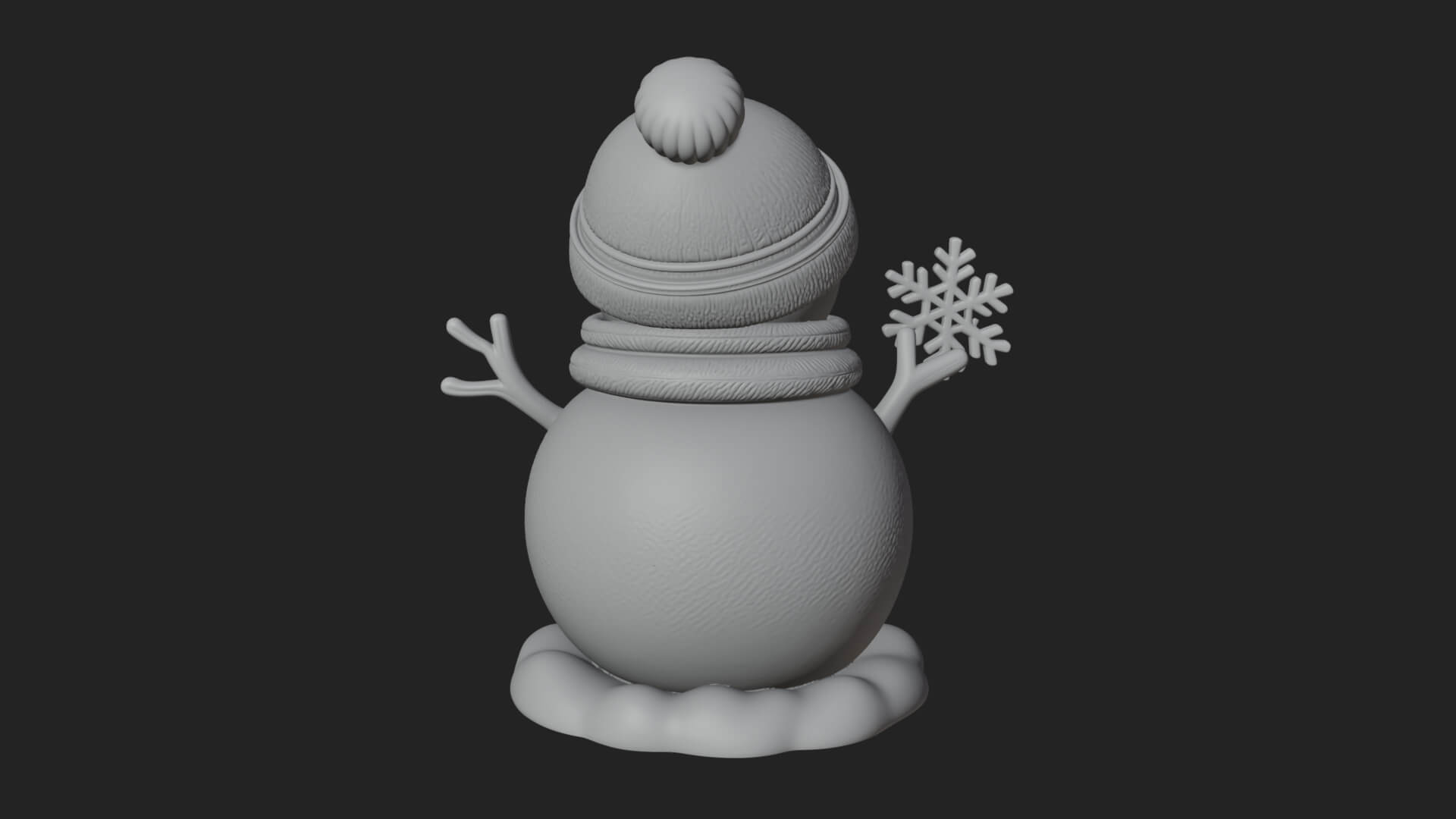 Knit Hat Snowman Statue Design 25 3D Print Model 3D Model
