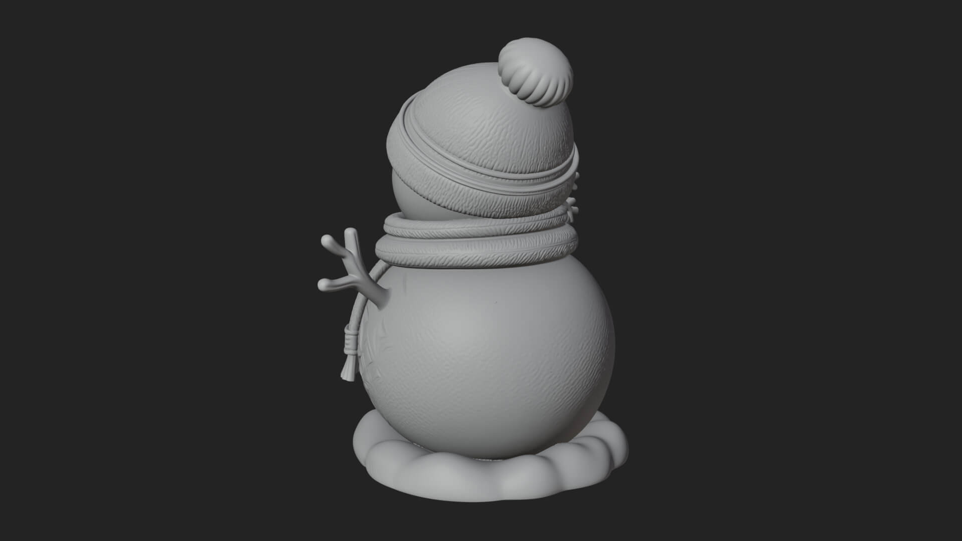 Knit Hat Snowman Statue Design 25 3D Print Model 3D Model