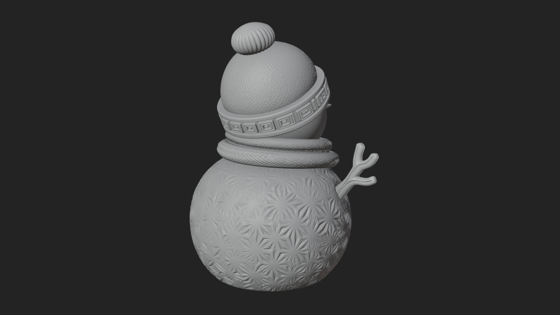 Knit Hat Snowman Statue Design 26 3D Print Model 3D Model