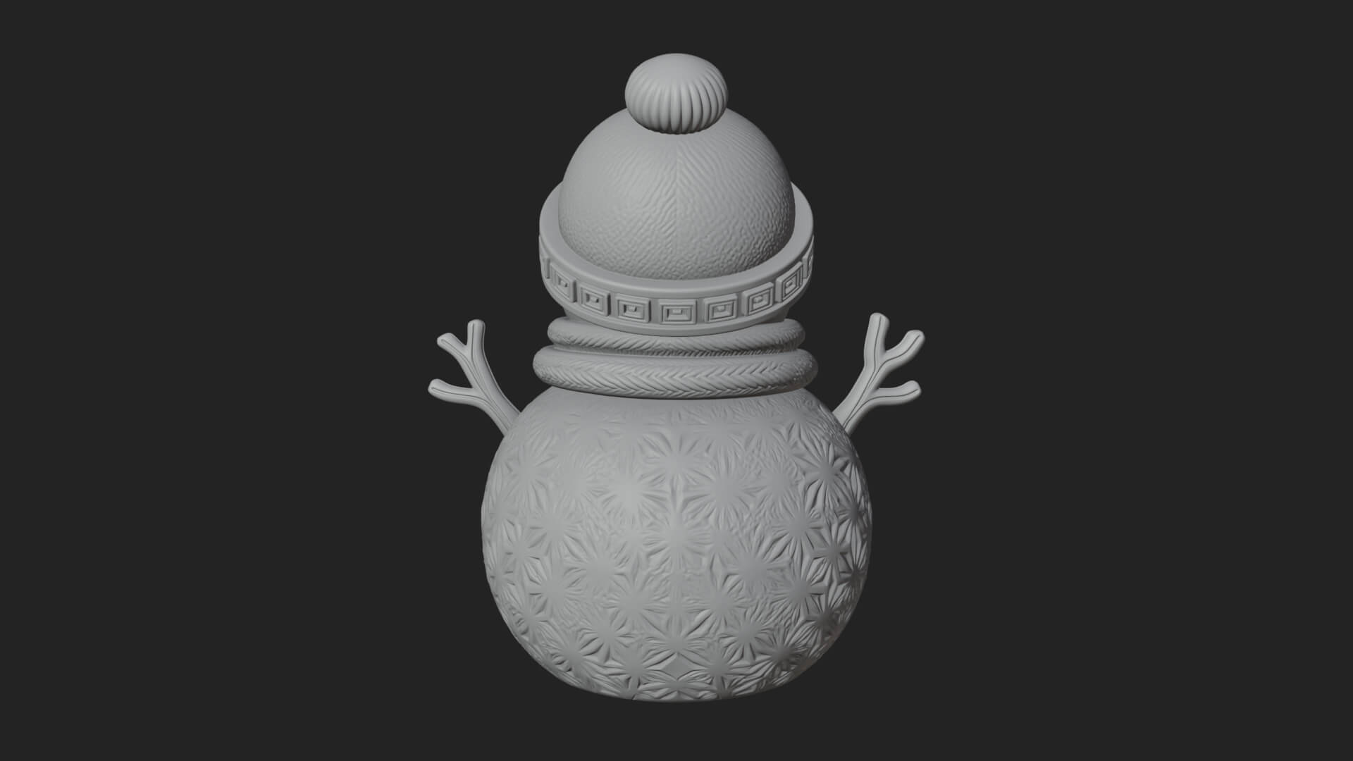 Knit Hat Snowman Statue Design 26 3D Print Model 3D Model