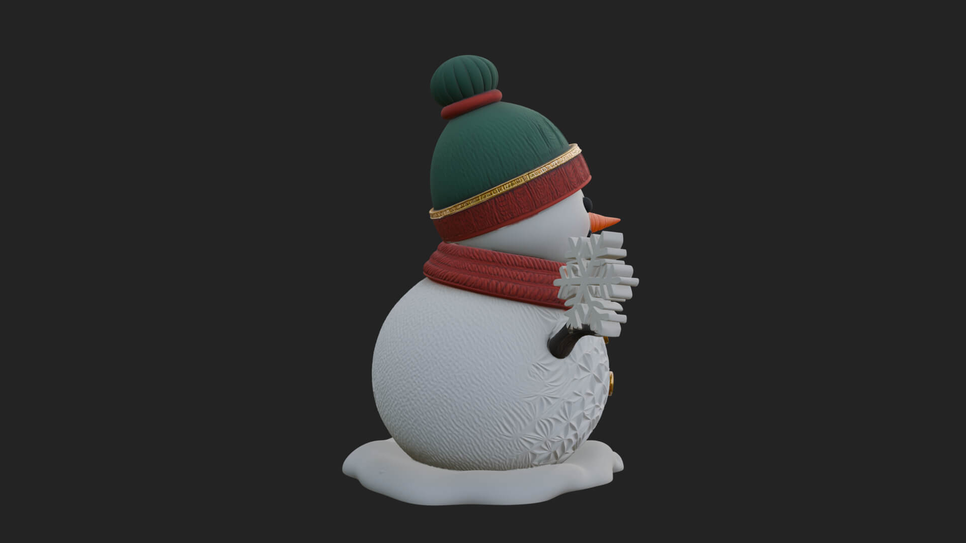 Knit Hat Snowman Statue Design 27 3D Print Model 3D Model