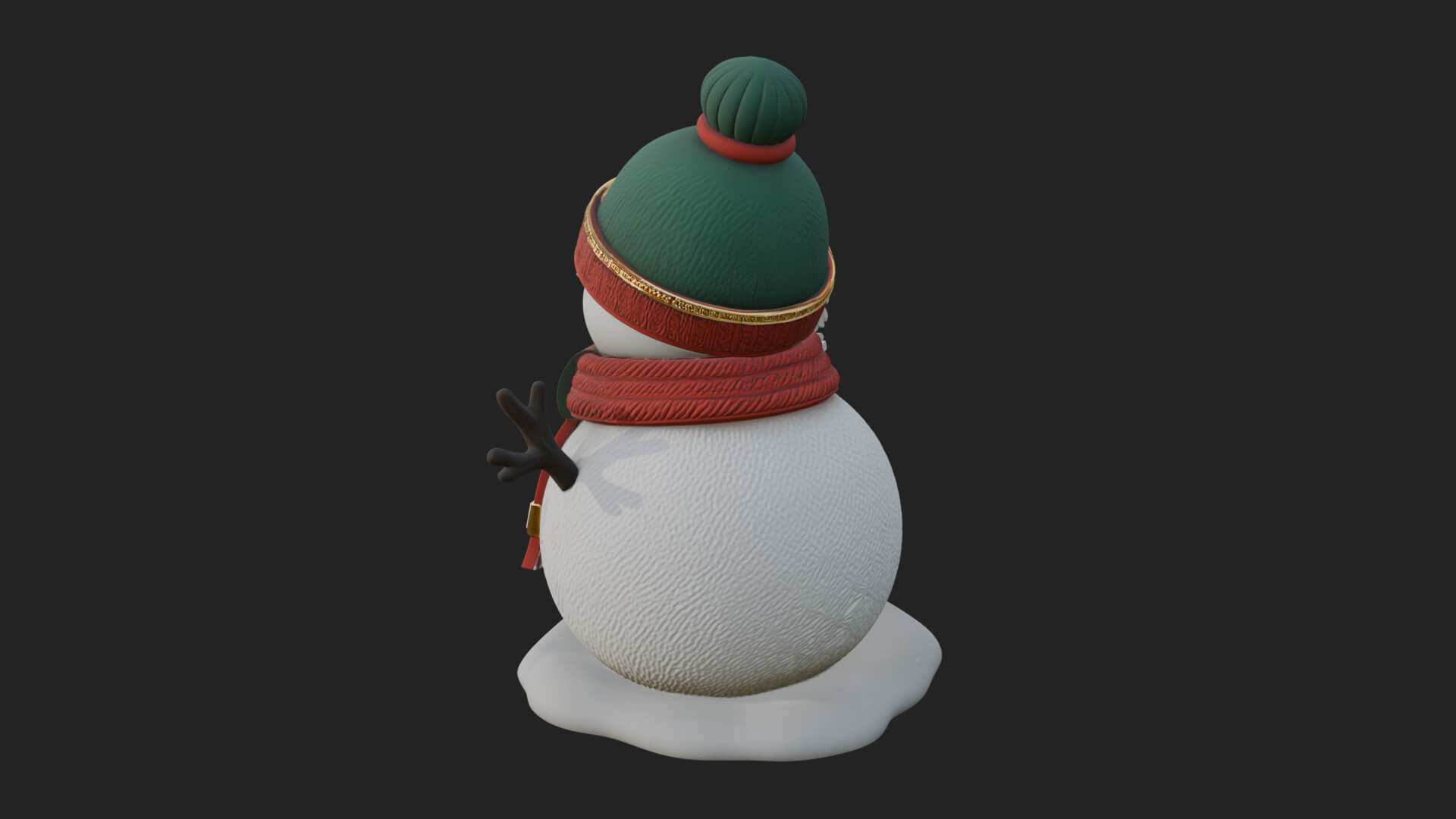 Knit Hat Snowman Statue Design 27 3D Print Model 3D Model