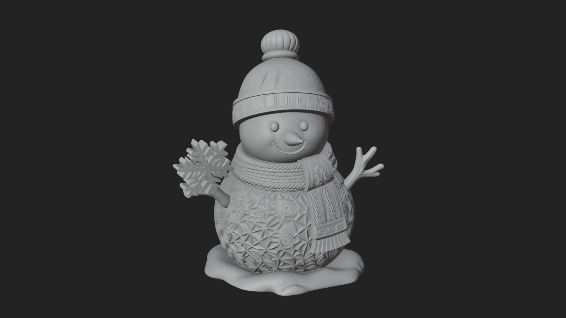 Knit Hat Snowman Statue Design 27 3D Print Model 3D Model