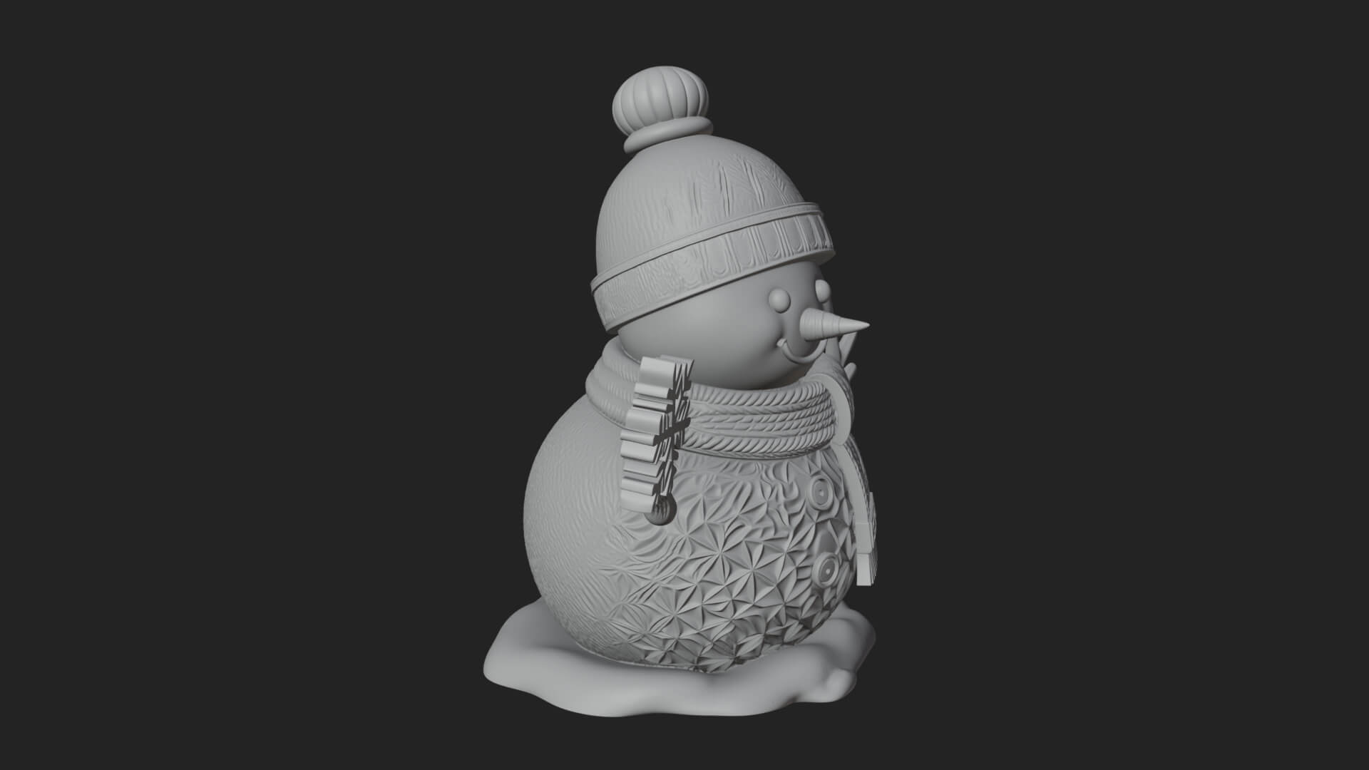 Knit Hat Snowman Statue Design 27 3D Print Model 3D Model