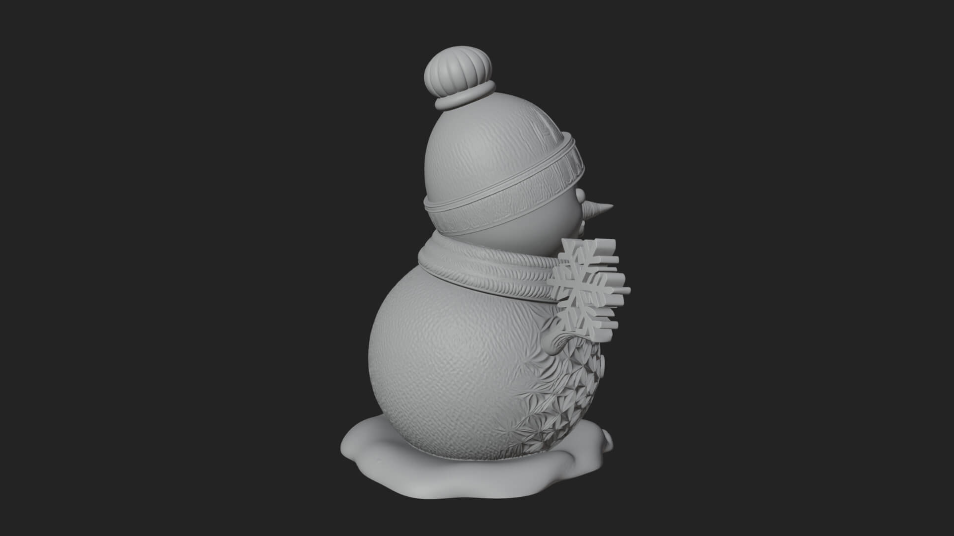 Knit Hat Snowman Statue Design 27 3D Print Model 3D Model