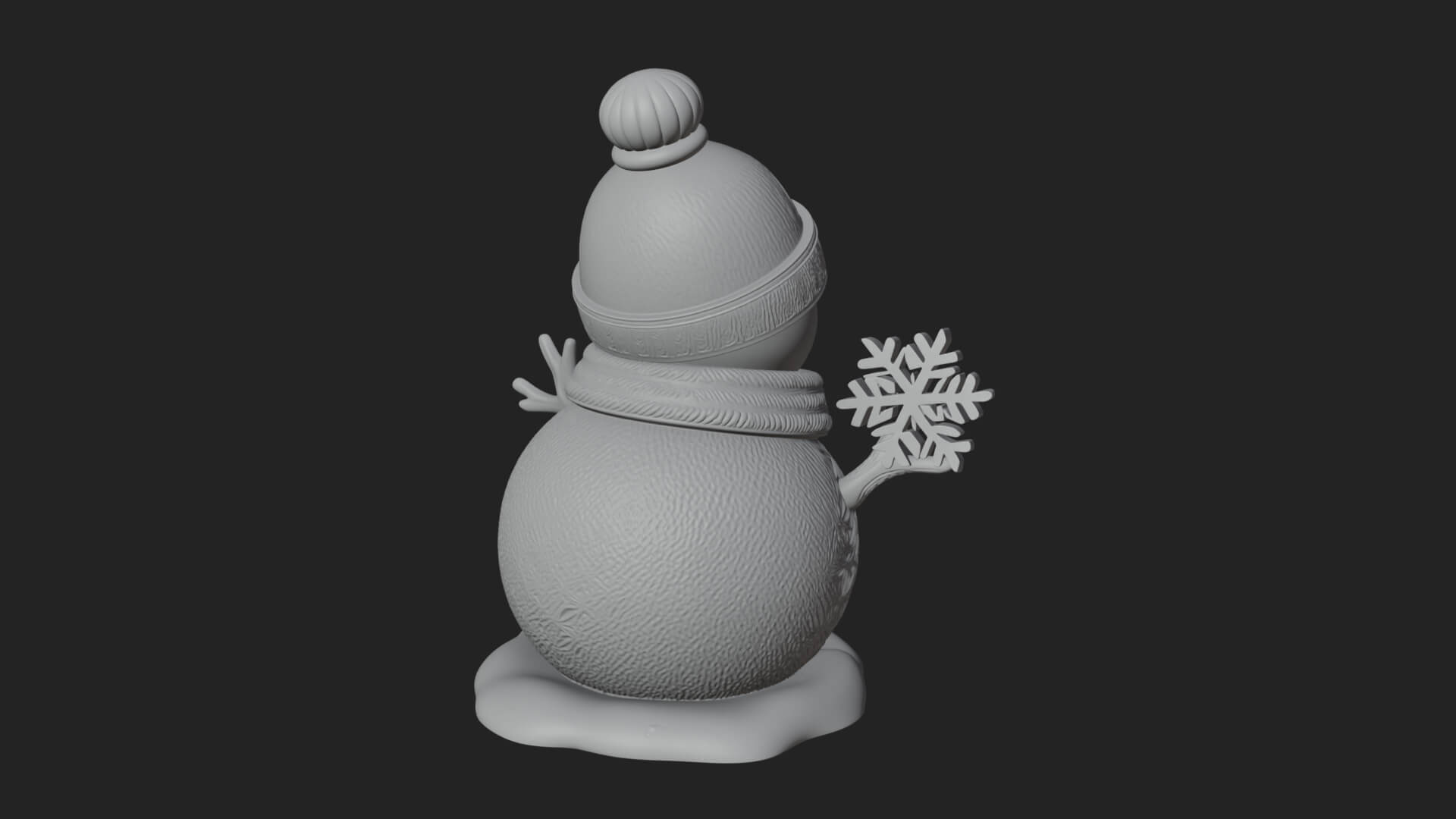 Knit Hat Snowman Statue Design 27 3D Print Model 3D Model