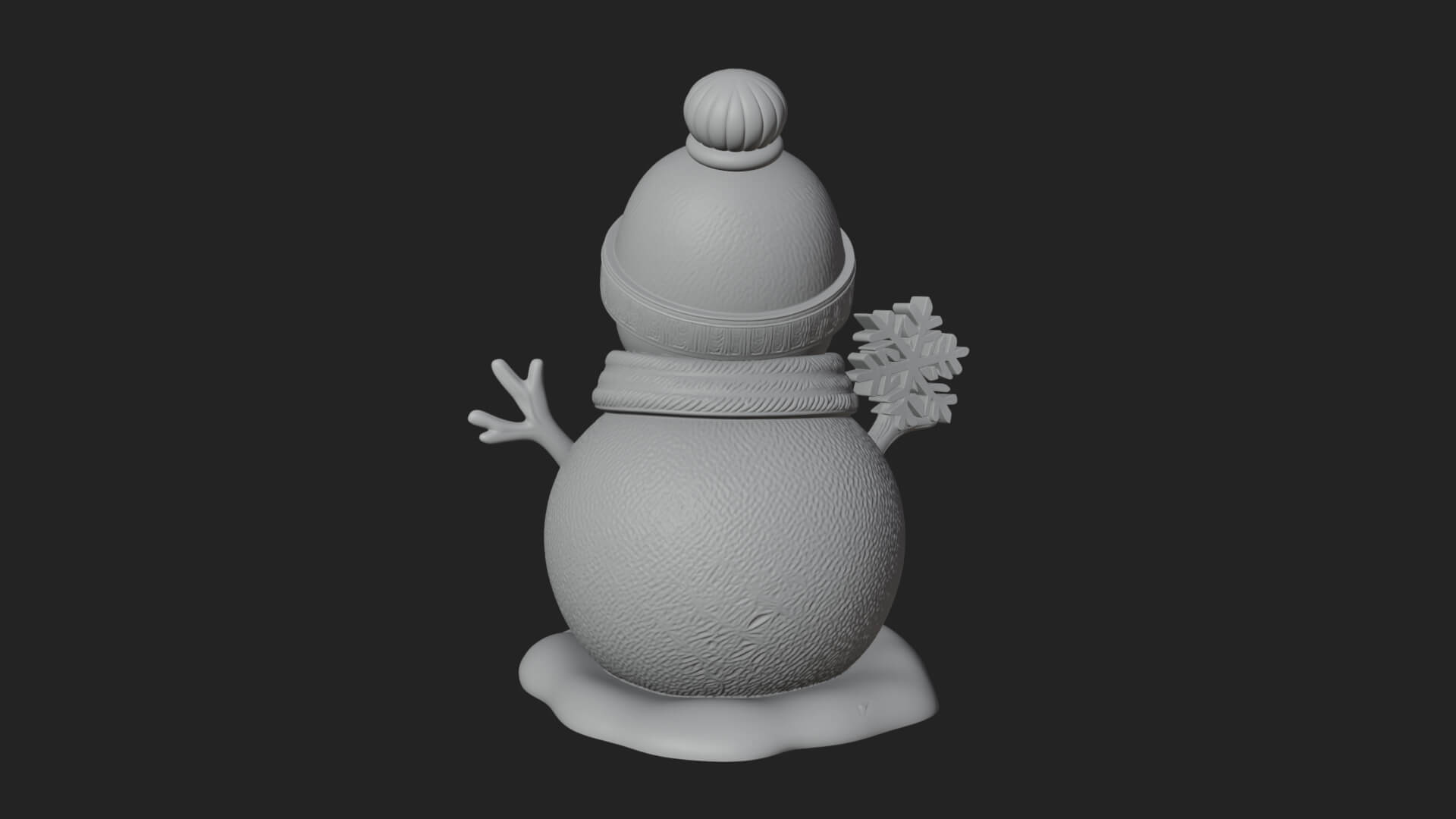 Knit Hat Snowman Statue Design 27 3D Print Model 3D Model