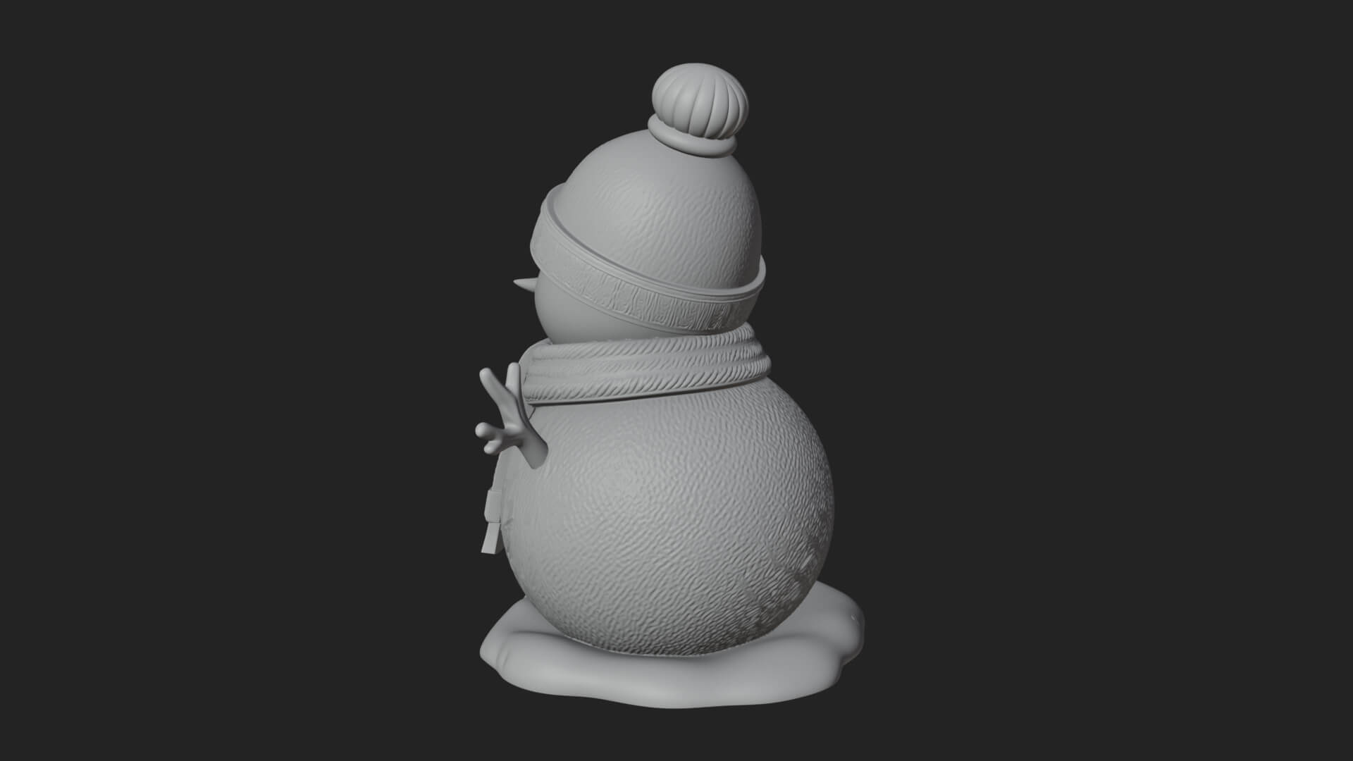 Knit Hat Snowman Statue Design 27 3D Print Model 3D Model