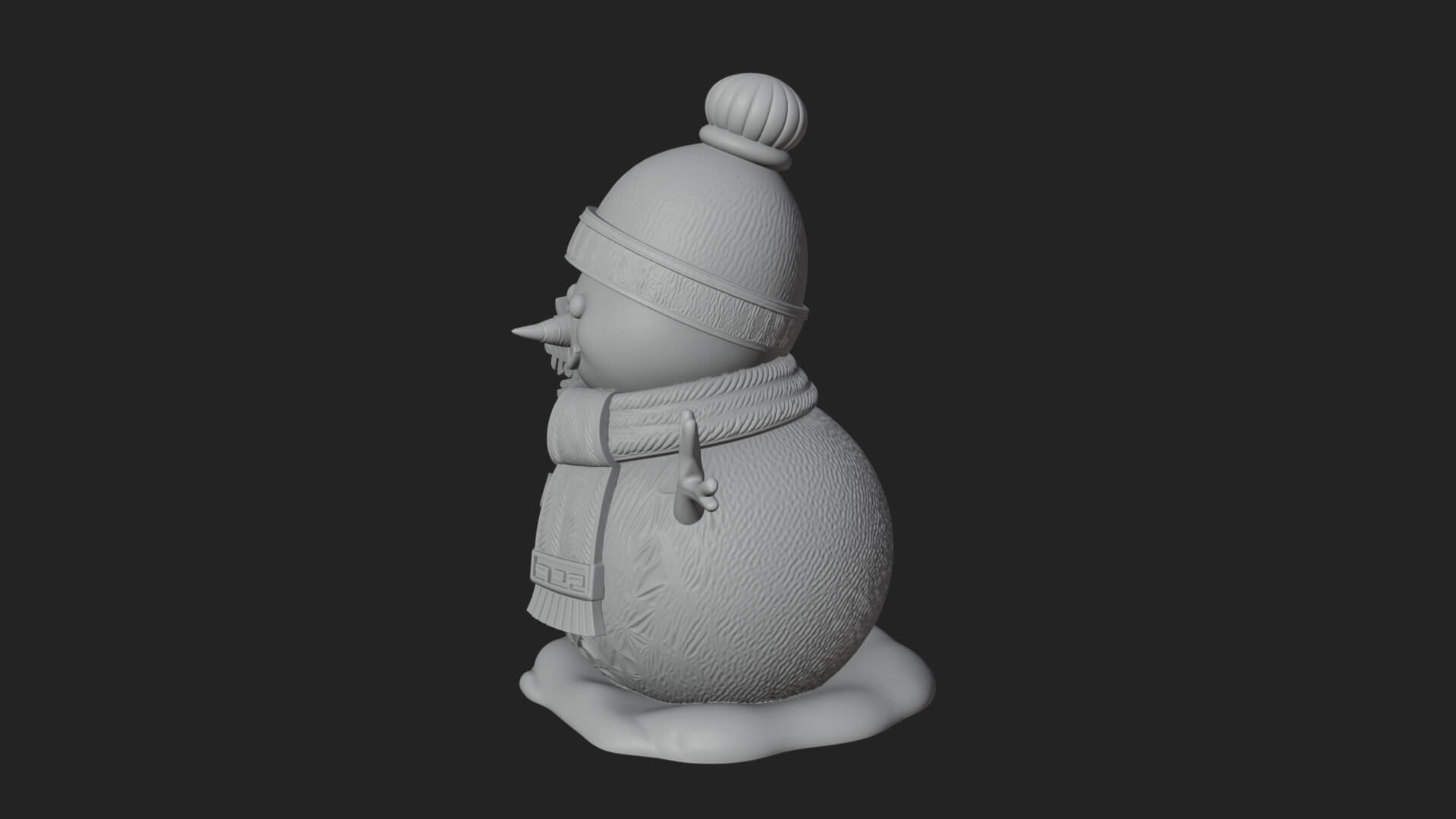 Knit Hat Snowman Statue Design 27 3D Print Model 3D Model