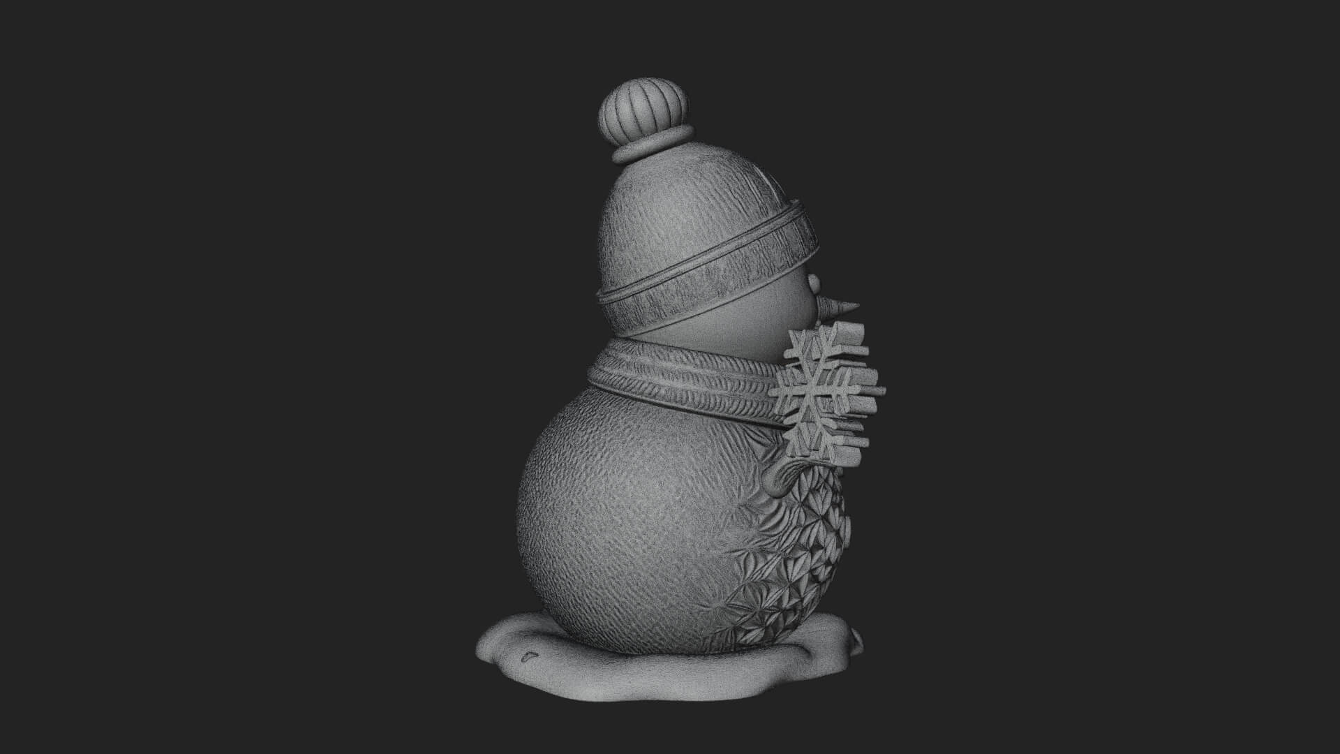 Knit Hat Snowman Statue Design 27 3D Print Model 3D Model