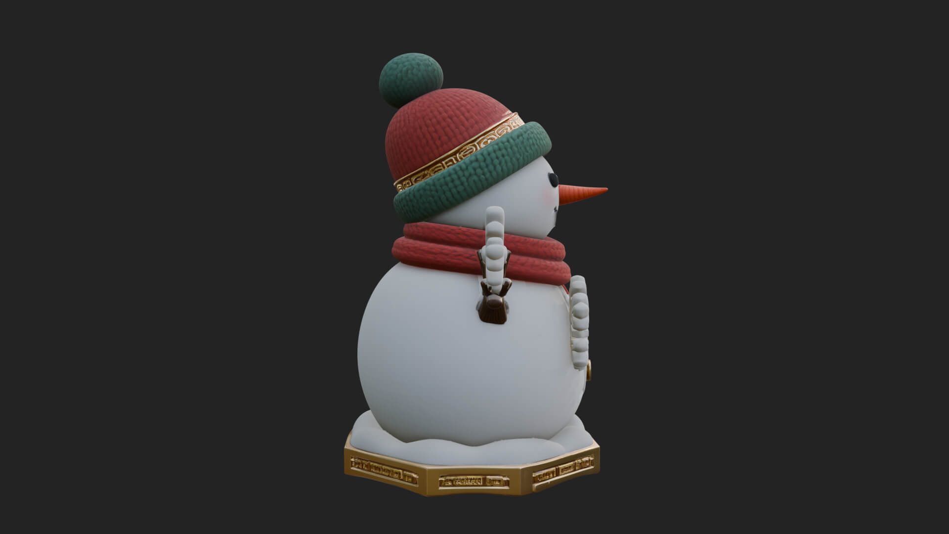 Knit Hat Snowman Statue Design 28 3D Print Model 3D Model