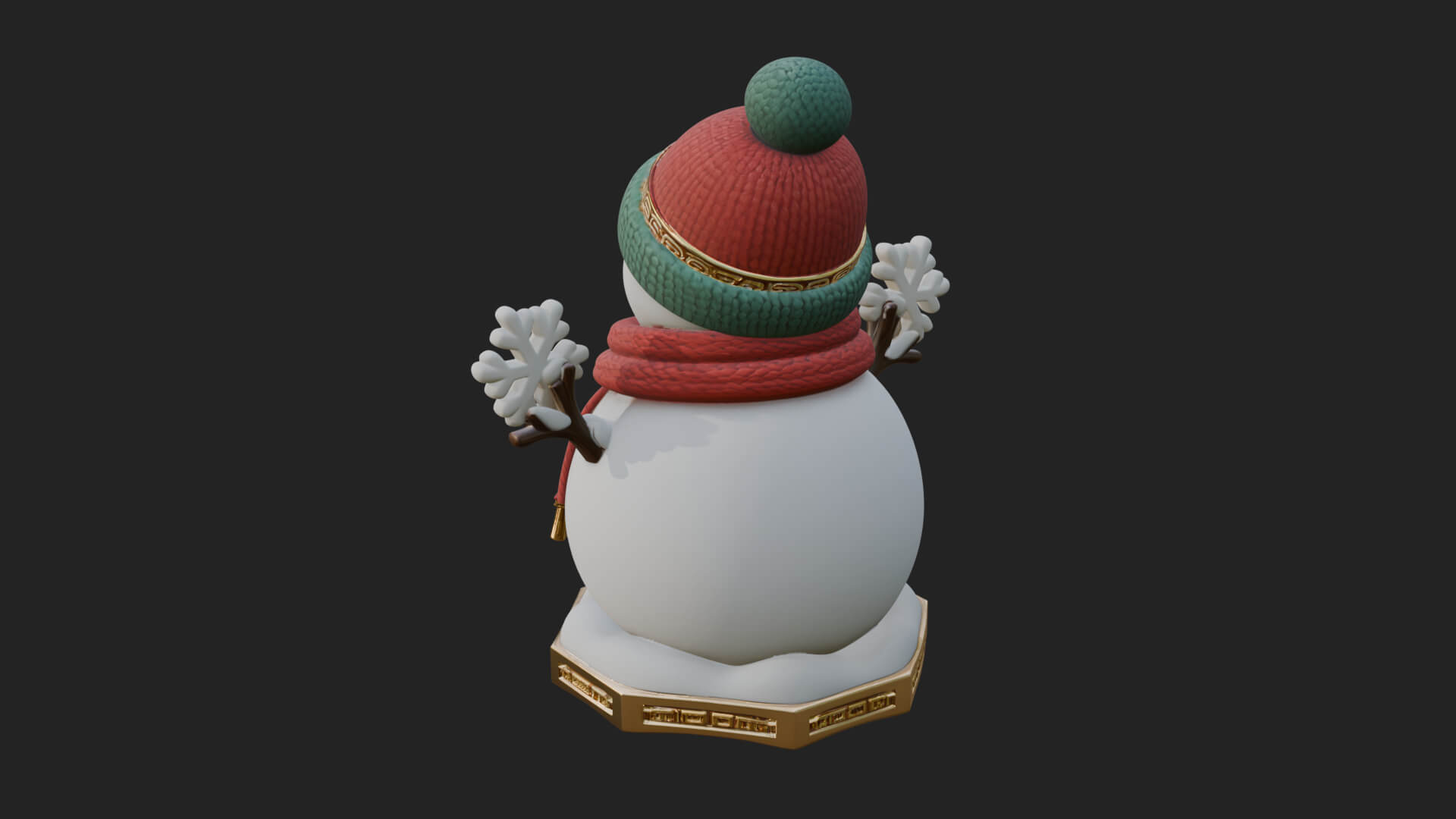 Knit Hat Snowman Statue Design 28 3D Print Model 3D Model