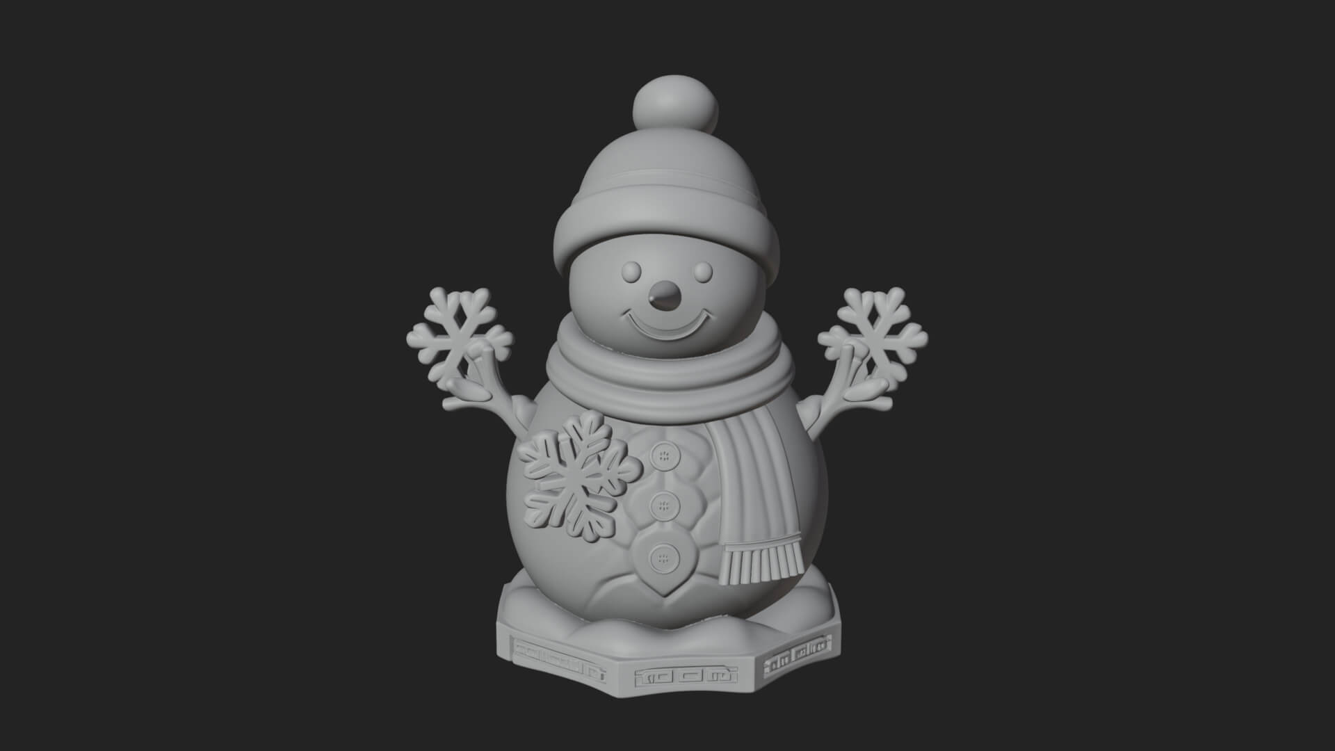 Knit Hat Snowman Statue Design 28 3D Print Model 3D Model