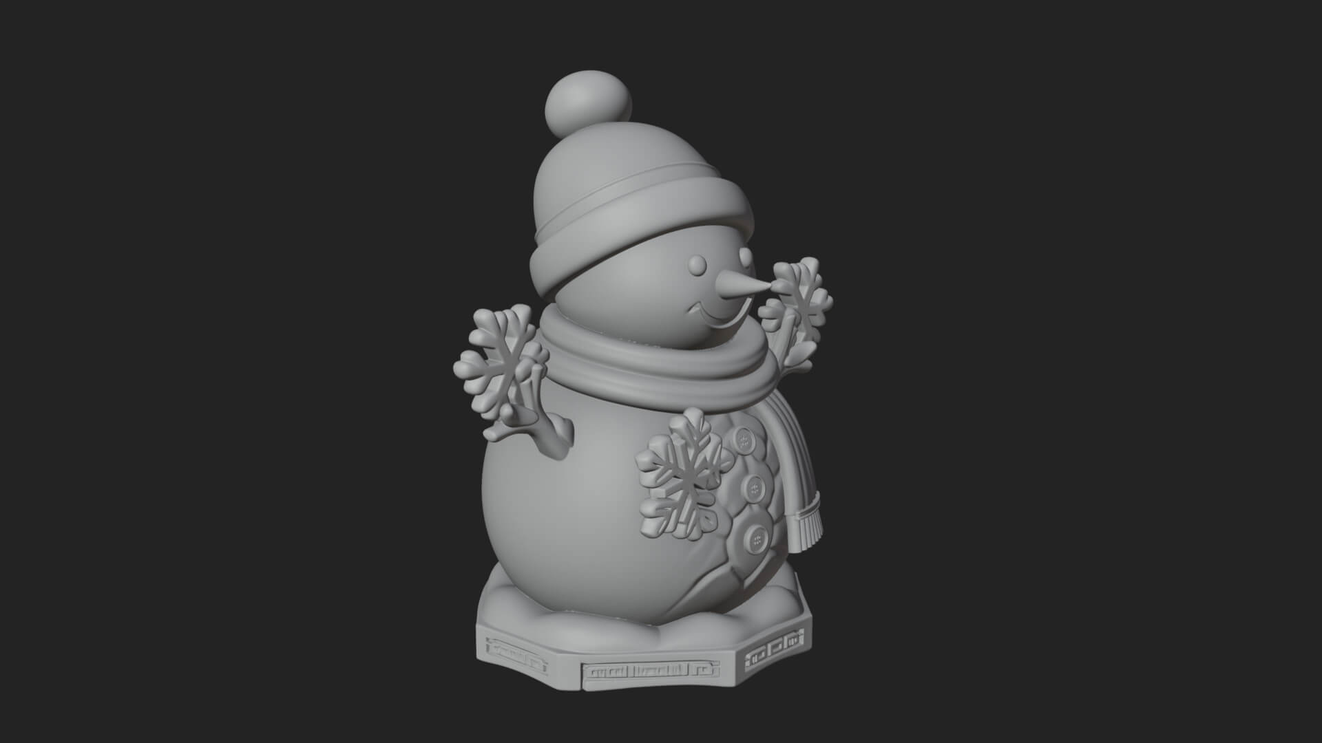 Knit Hat Snowman Statue Design 28 3D Print Model 3D Model