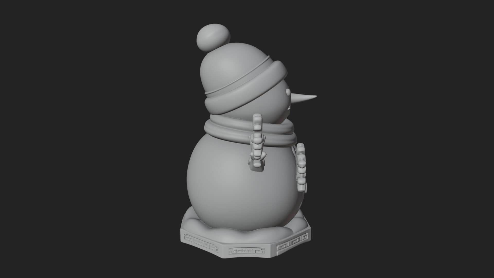 Knit Hat Snowman Statue Design 28 3D Print Model 3D Model