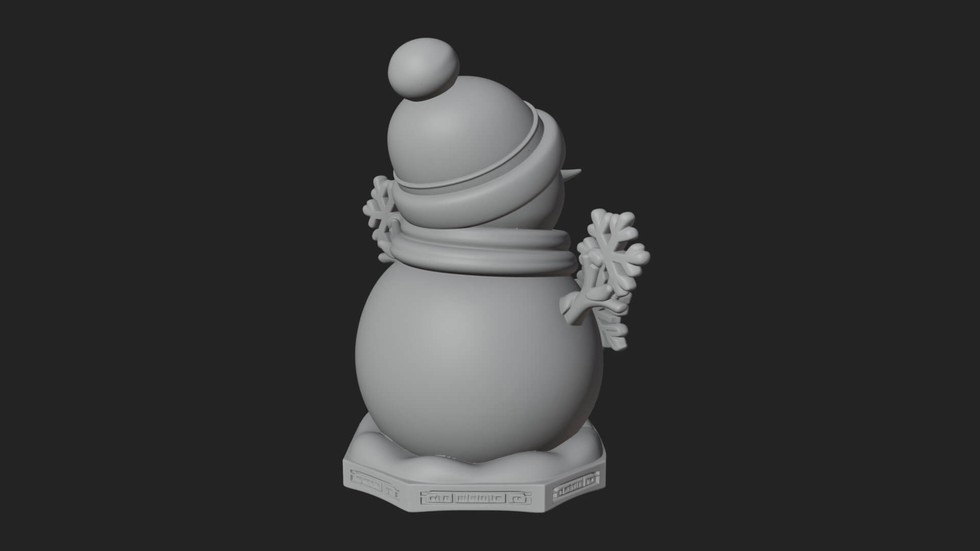 Knit Hat Snowman Statue Design 28 3D Print Model 3D Model
