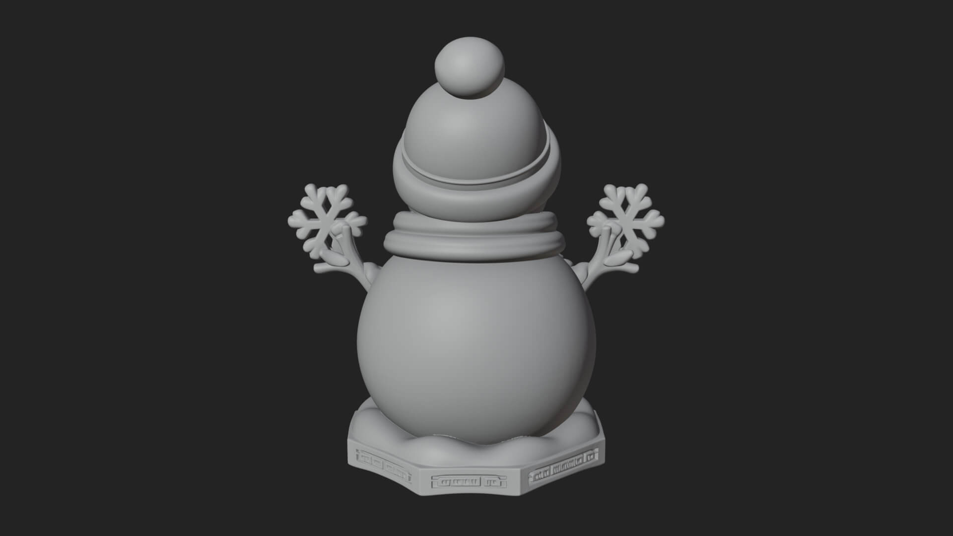 Knit Hat Snowman Statue Design 28 3D Print Model 3D Model