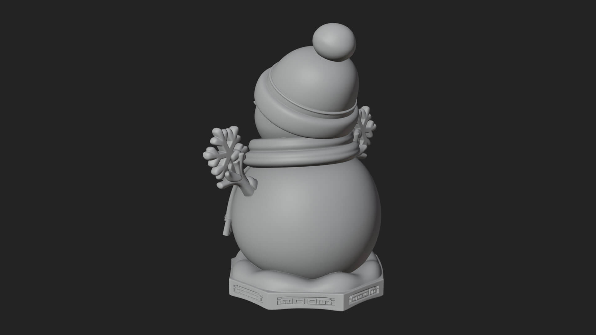 Knit Hat Snowman Statue Design 28 3D Print Model 3D Model
