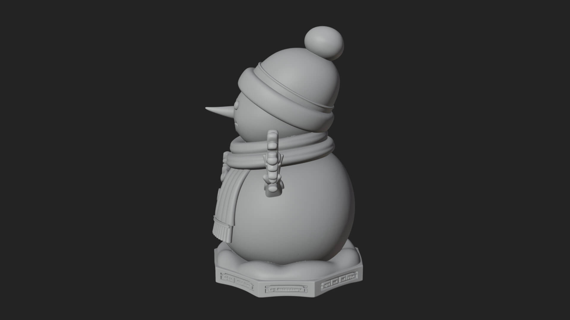 Knit Hat Snowman Statue Design 28 3D Print Model 3D Model