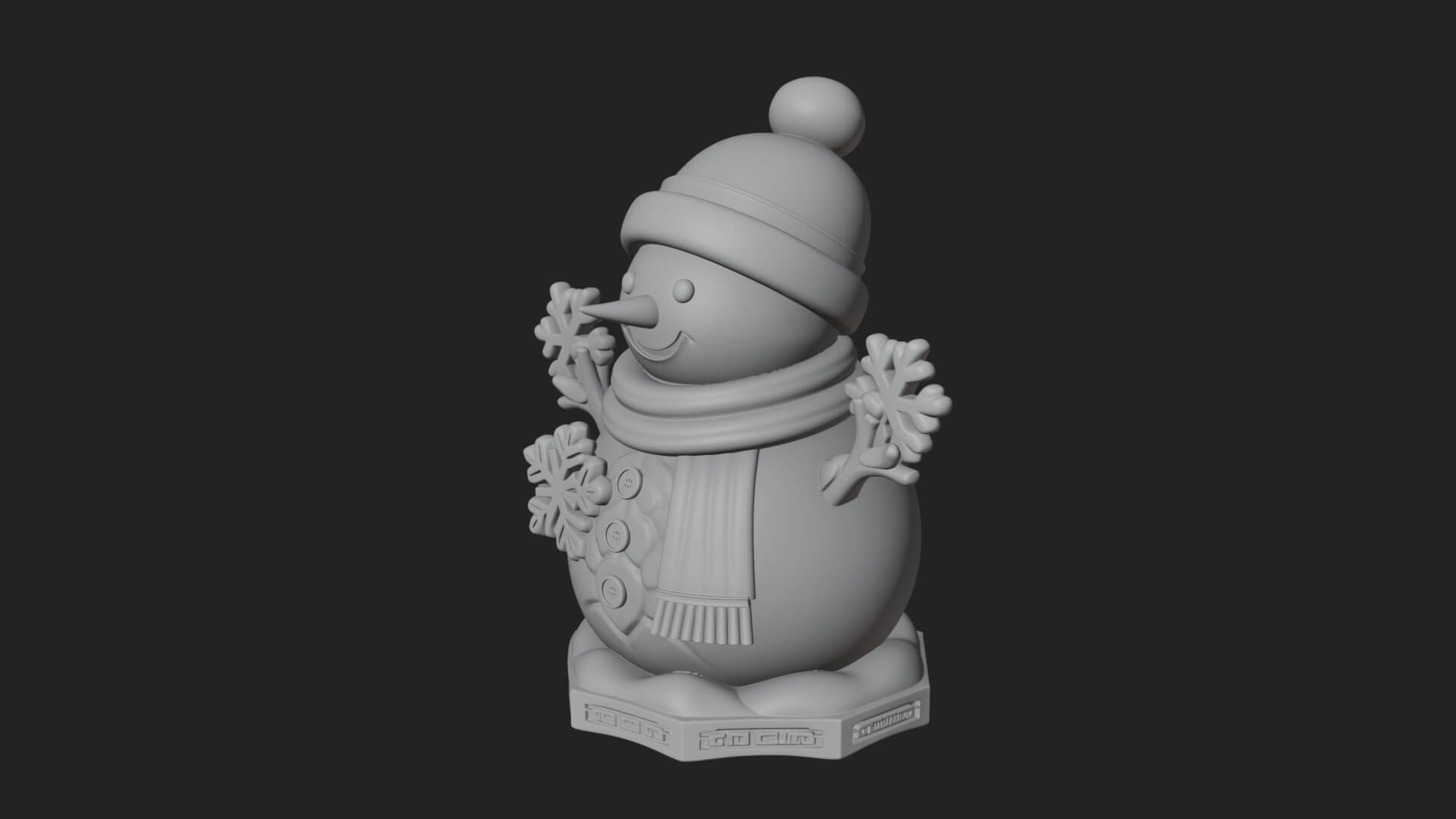Knit Hat Snowman Statue Design 28 3D Print Model 3D Model
