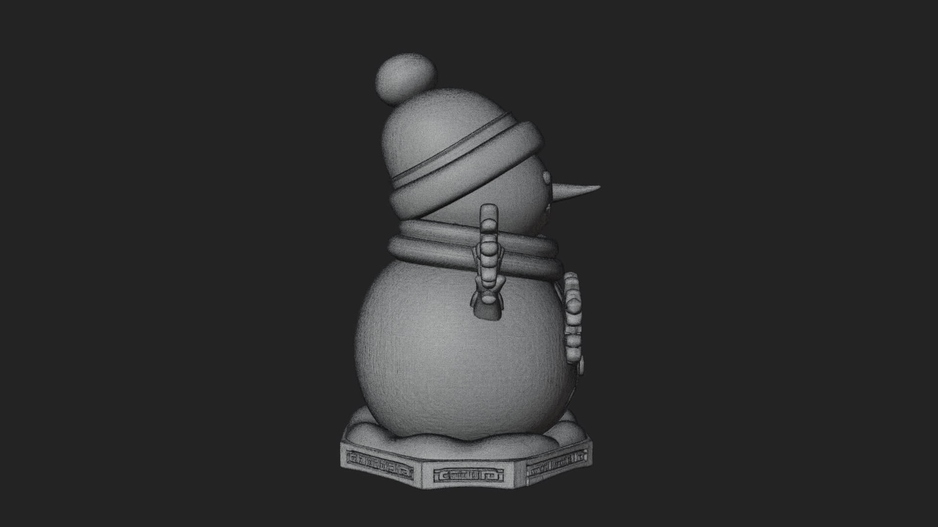 Knit Hat Snowman Statue Design 28 3D Print Model 3D Model