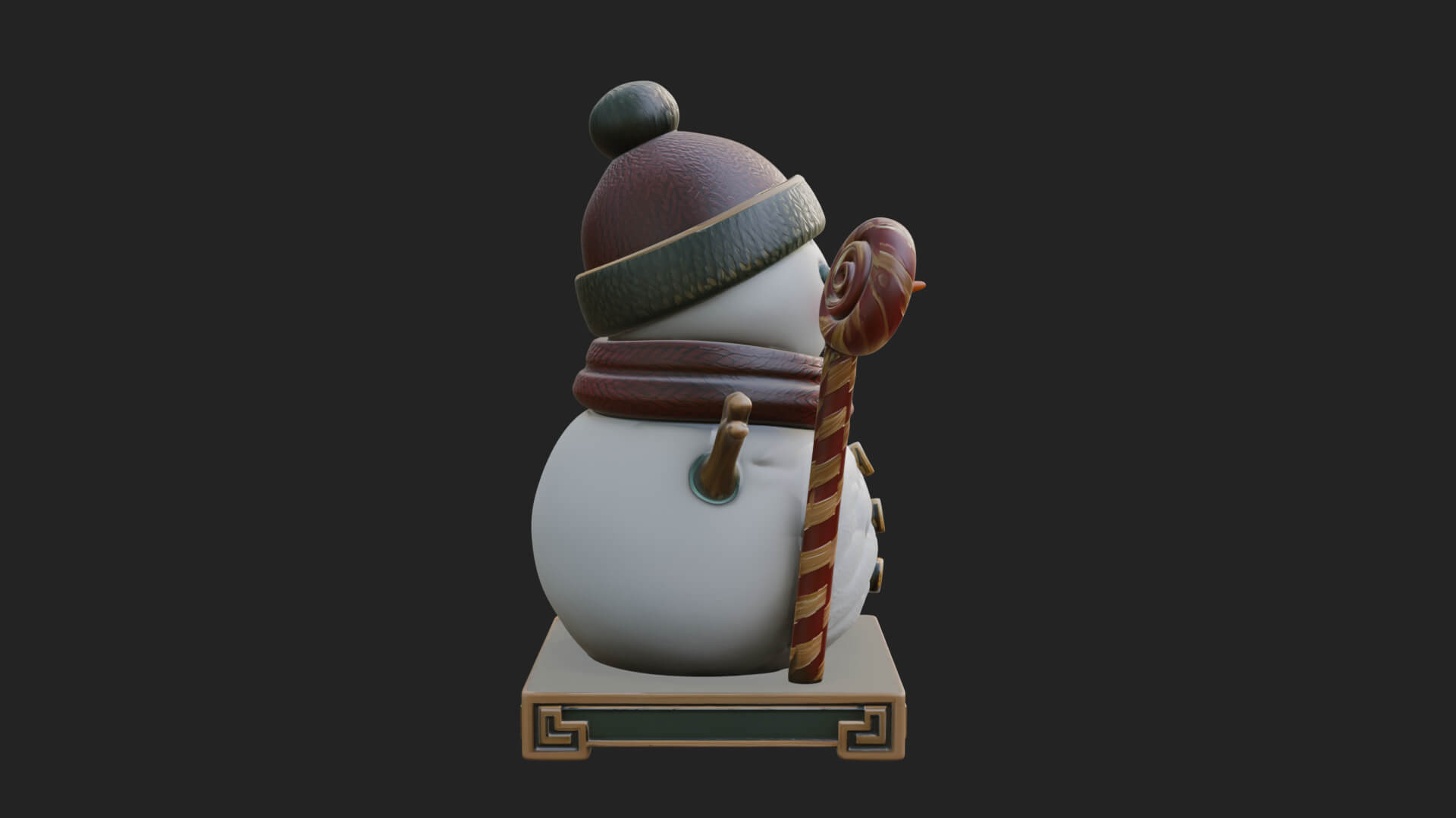Knit Hat Snowman Statue Design 29 3D Print Model 3D Model