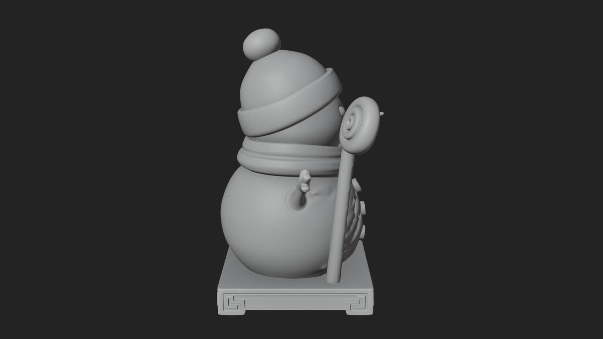 Knit Hat Snowman Statue Design 29 3D Print Model 3D Model