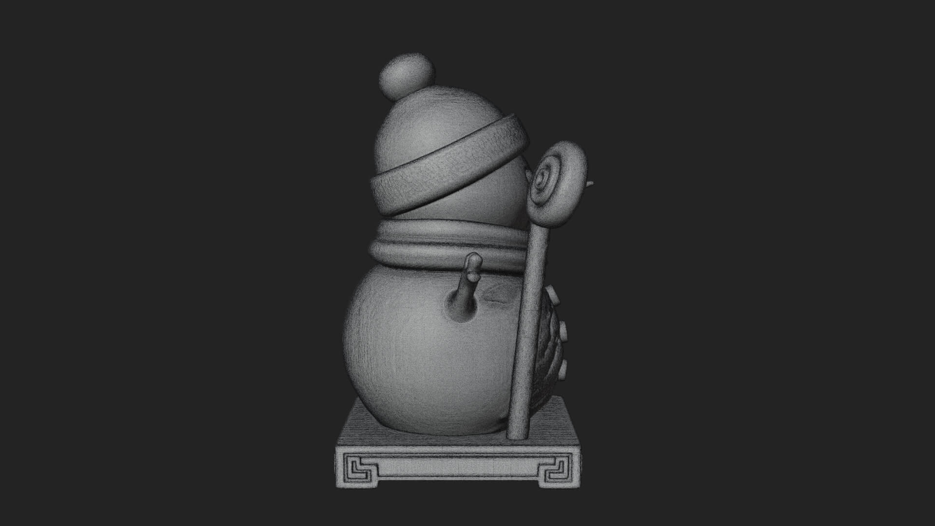 Knit Hat Snowman Statue Design 29 3D Print Model 3D Model