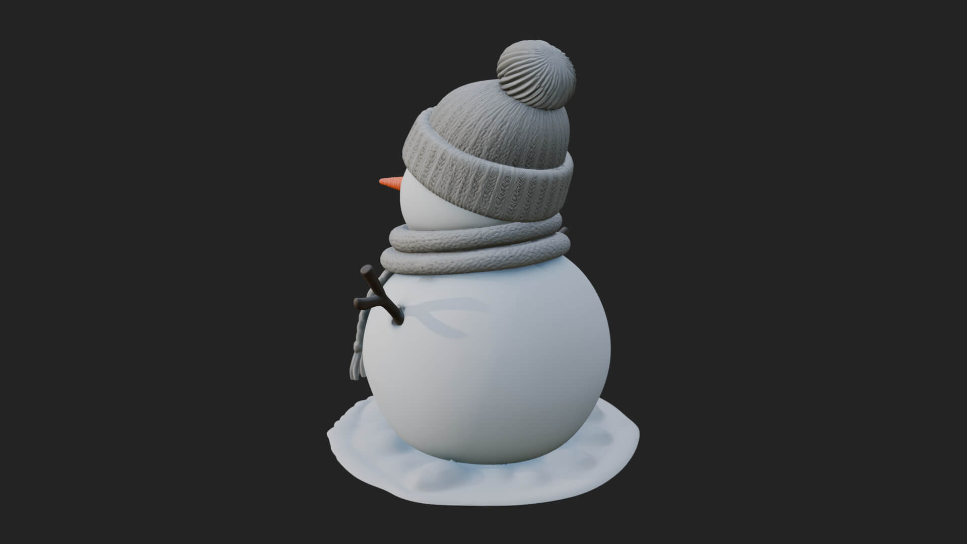 Knit Hat Snowman Statue Design 3 3D Print Model 3D Model
