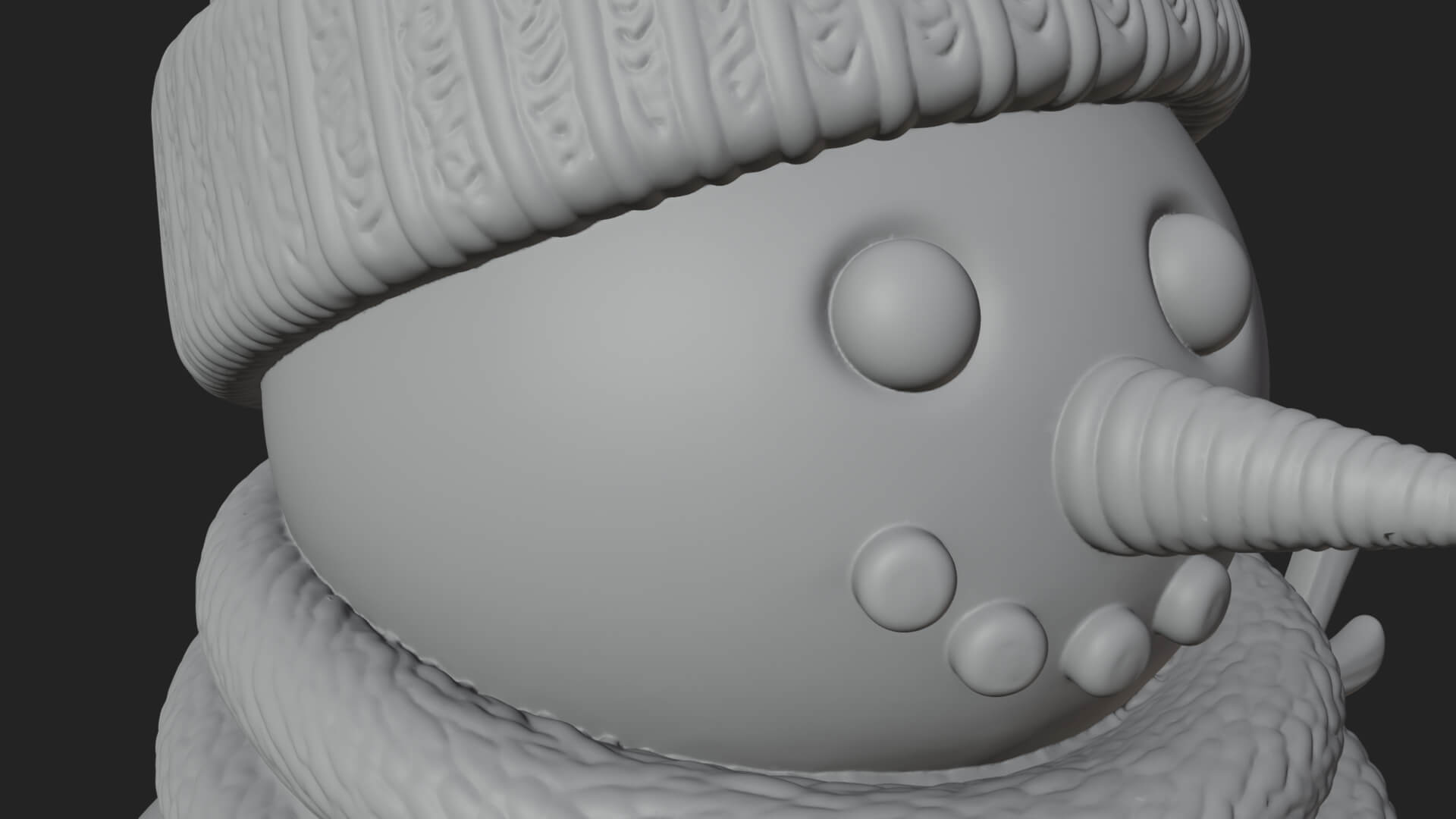 Knit Hat Snowman Statue Design 3 3D Print Model 3D Model