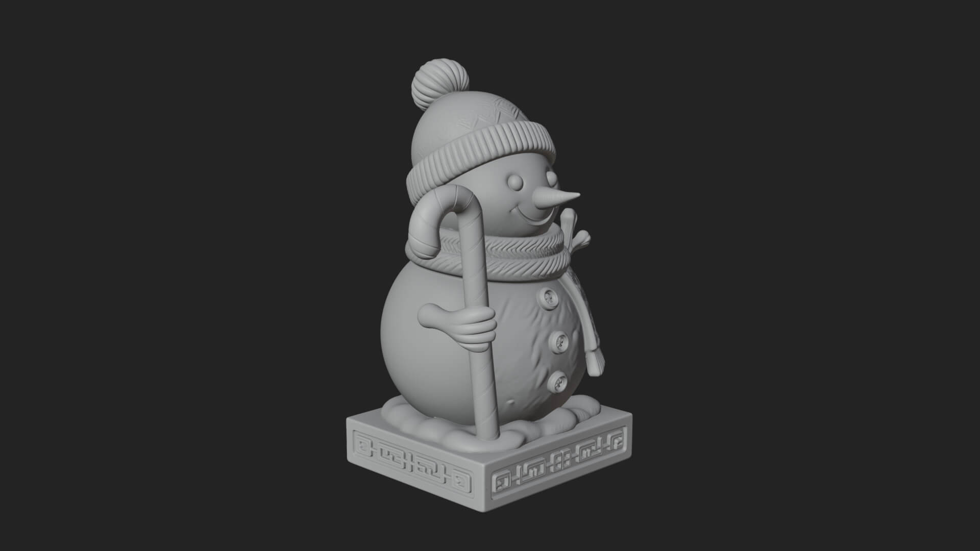 Knit Hat Snowman Statue Design 30 3D Print Model 3D Model